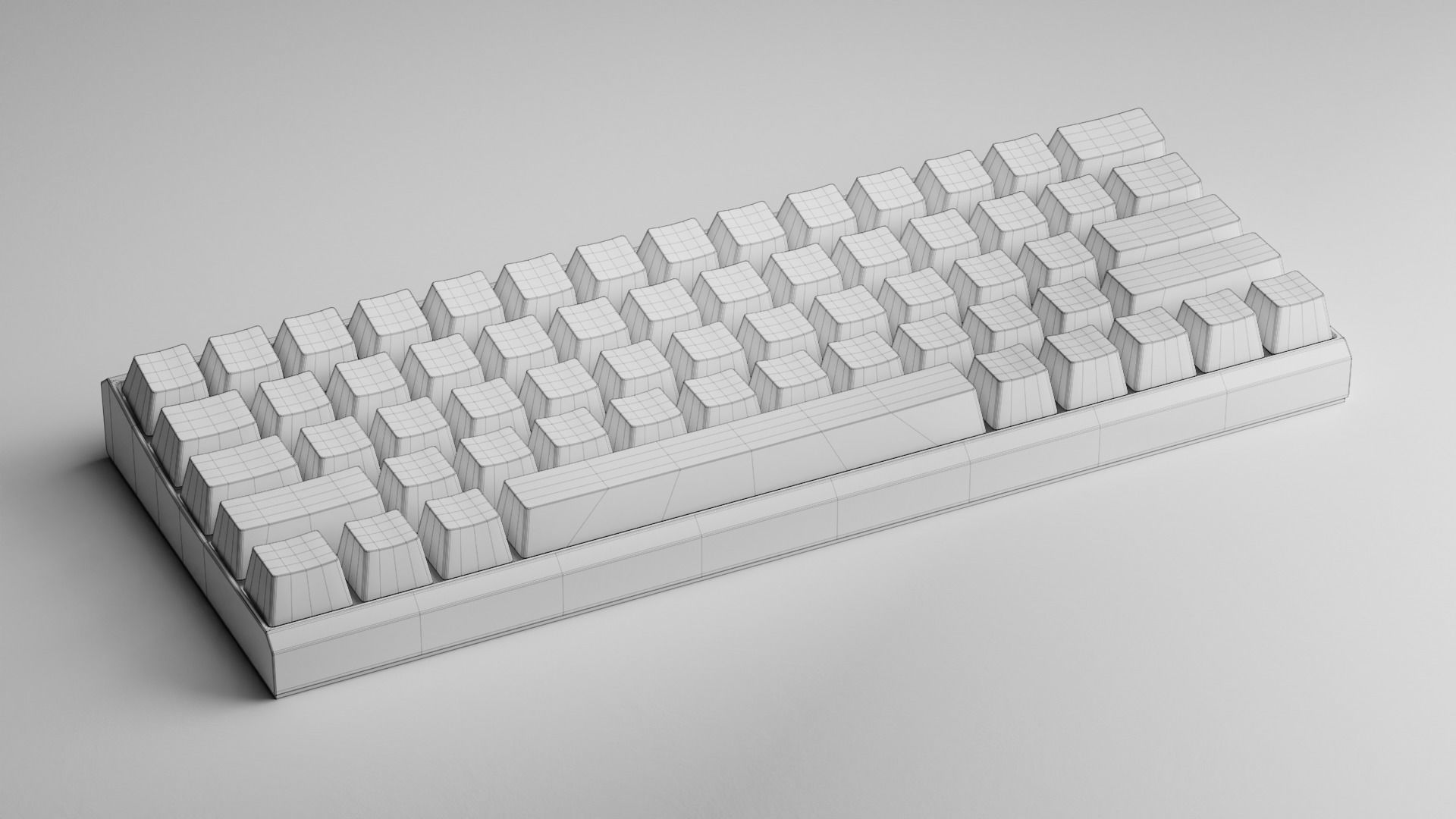 Wireless Mechanical Keyboard - Blender Low-poly 3D model_14