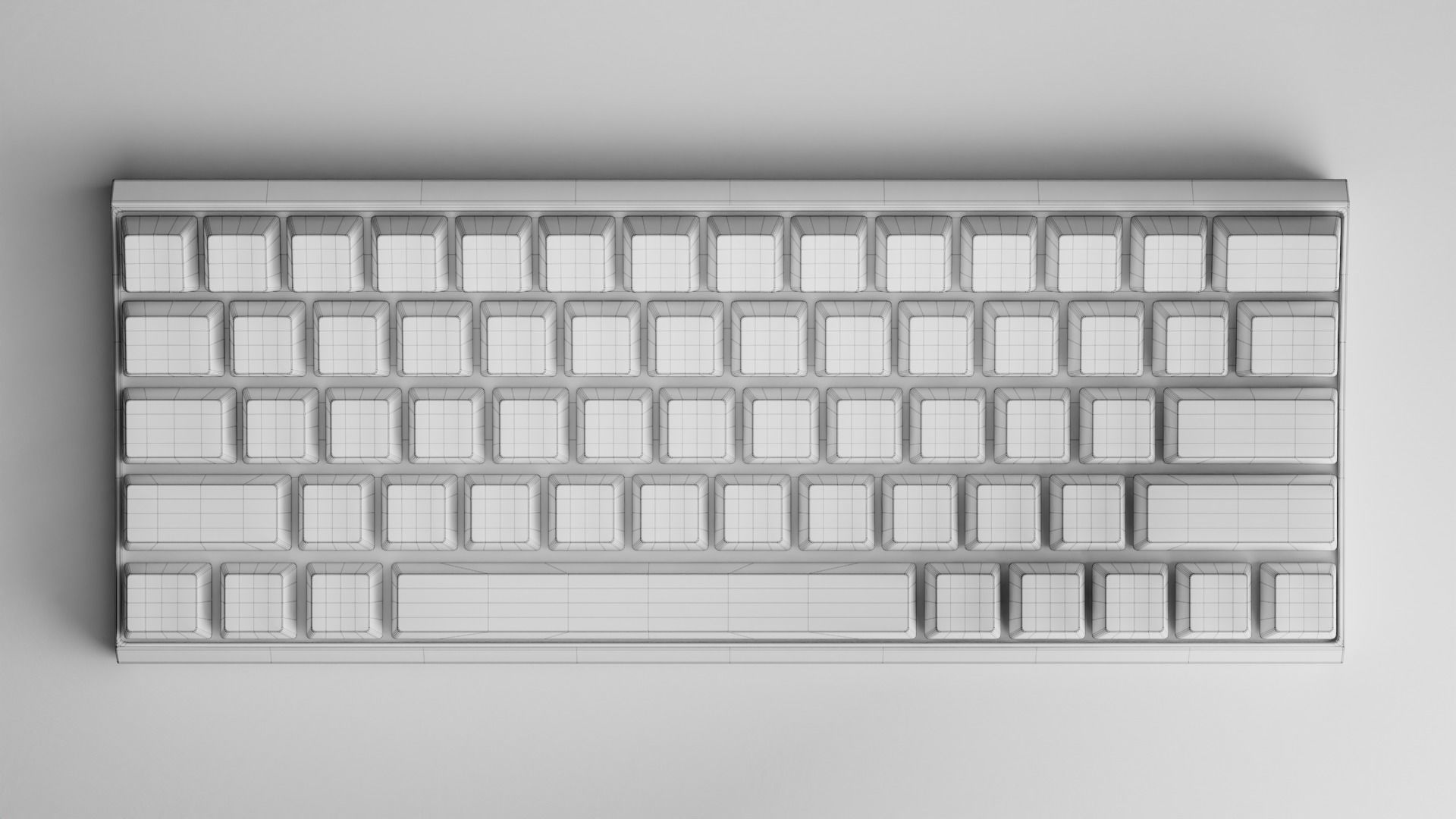 Wireless Mechanical Keyboard - Blender Low-poly 3D model_21