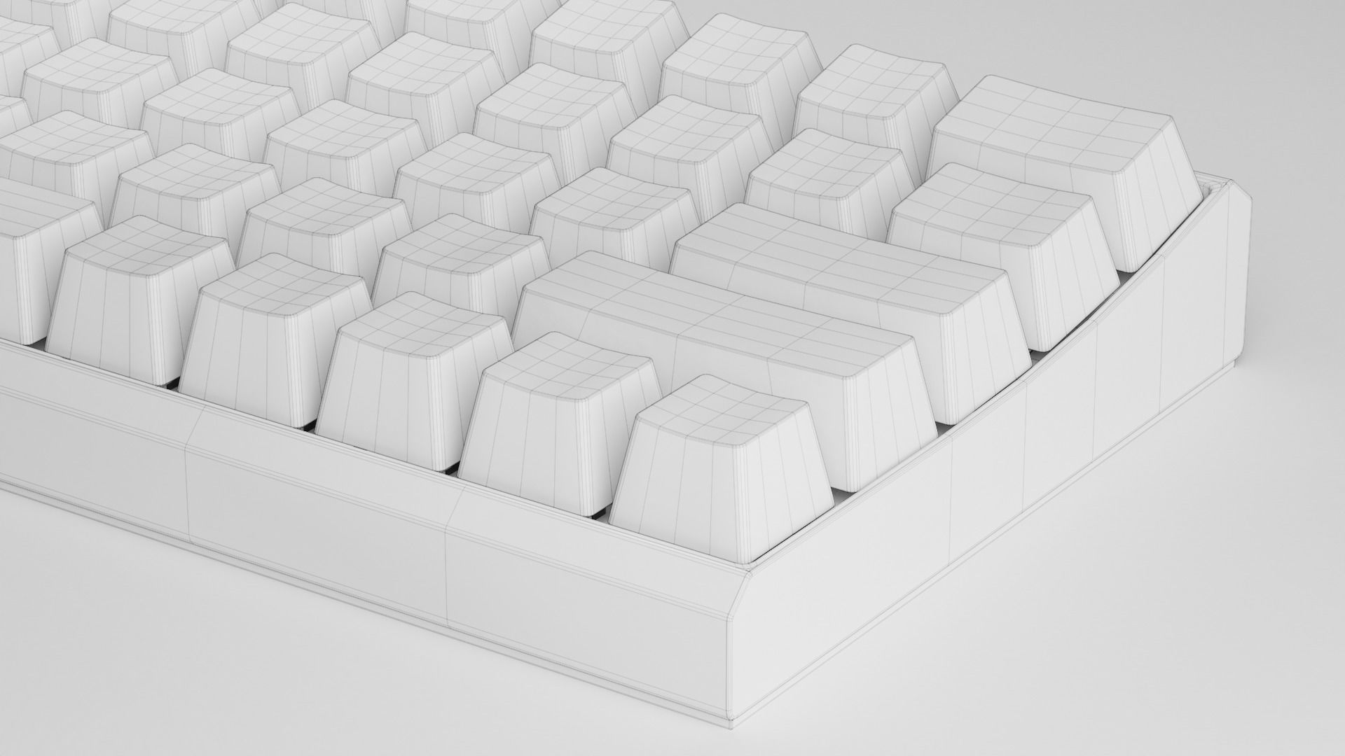 Wireless Mechanical Keyboard - Blender Low-poly 3D model_20