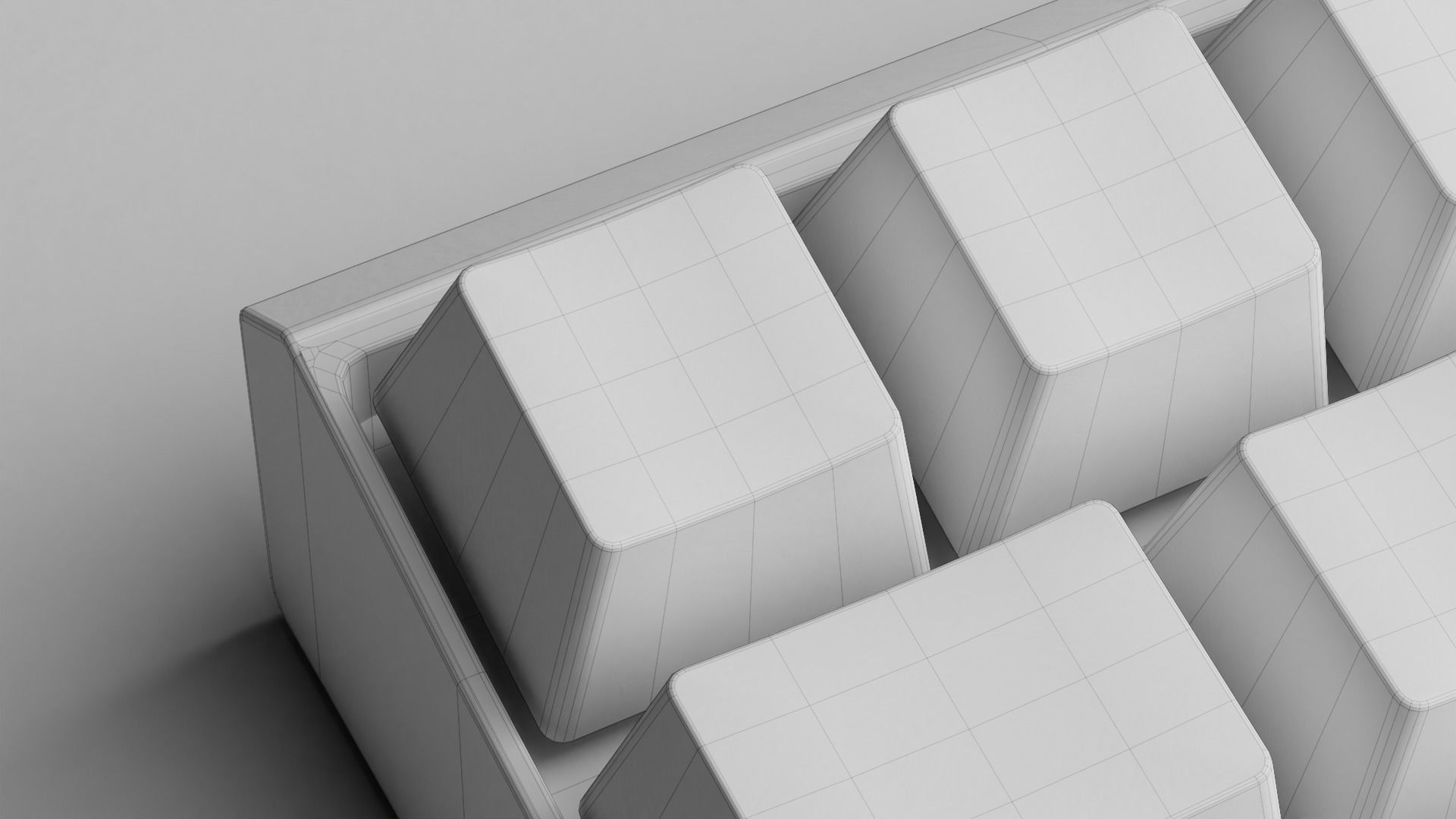 Wireless Mechanical Keyboard - Blender Low-poly 3D model_15