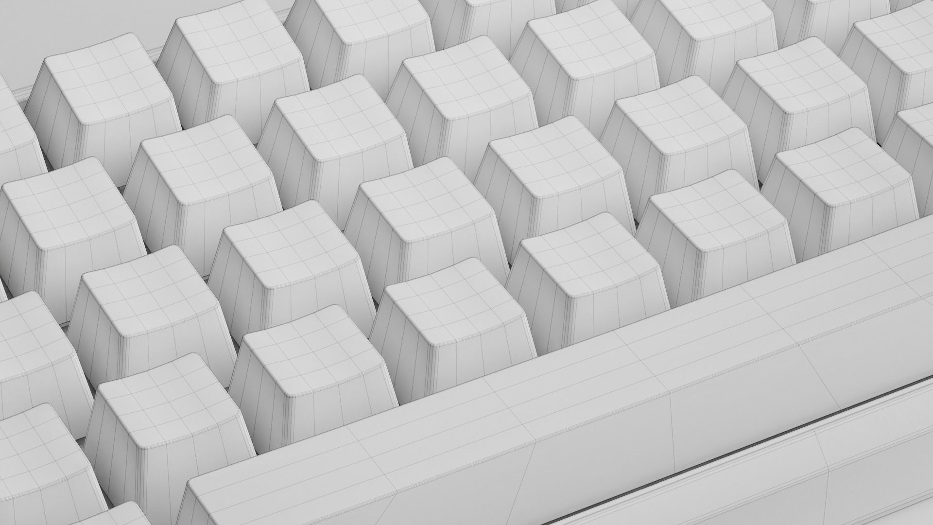 Wireless Mechanical Keyboard - Blender Low-poly 3D model_18