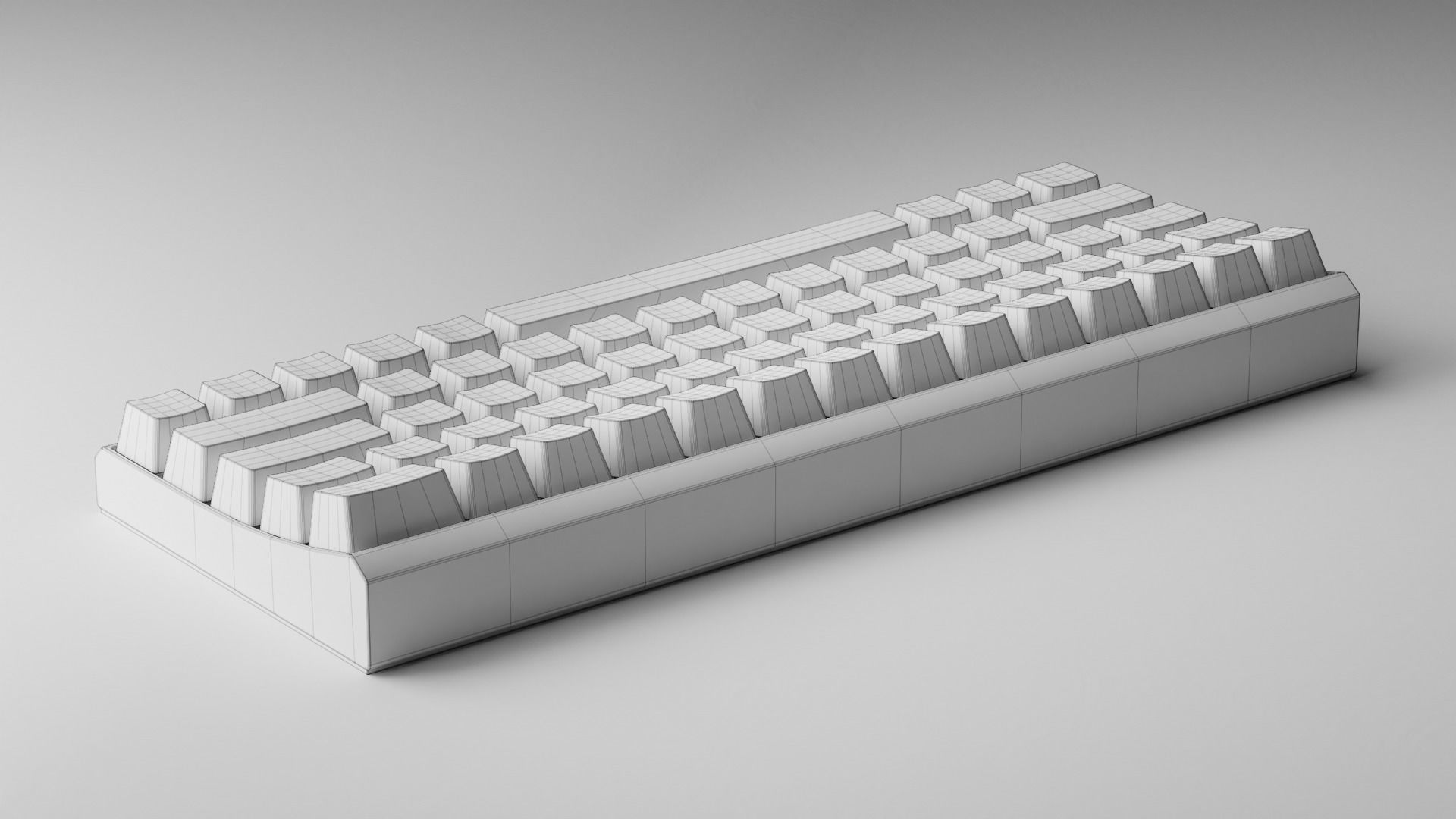 Wireless Mechanical Keyboard - Blender Low-poly 3D model_17