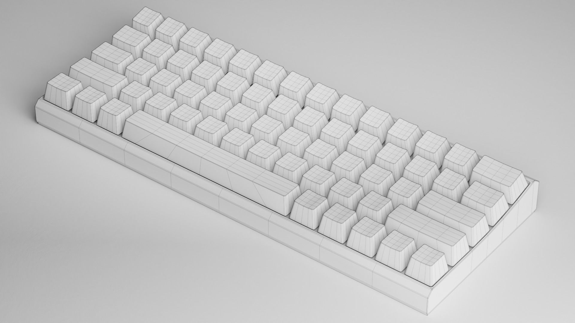 Wireless Mechanical Keyboard - Blender Low-poly 3D model_16