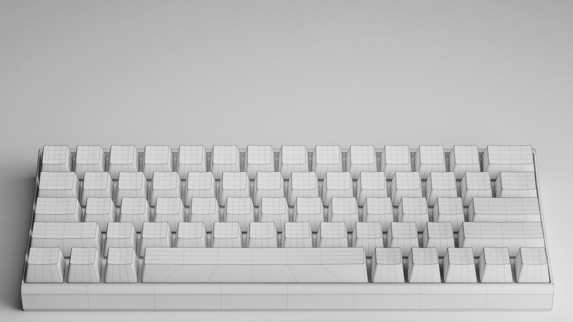 Wireless Mechanical Keyboard - Blender Low-poly 3D model_11