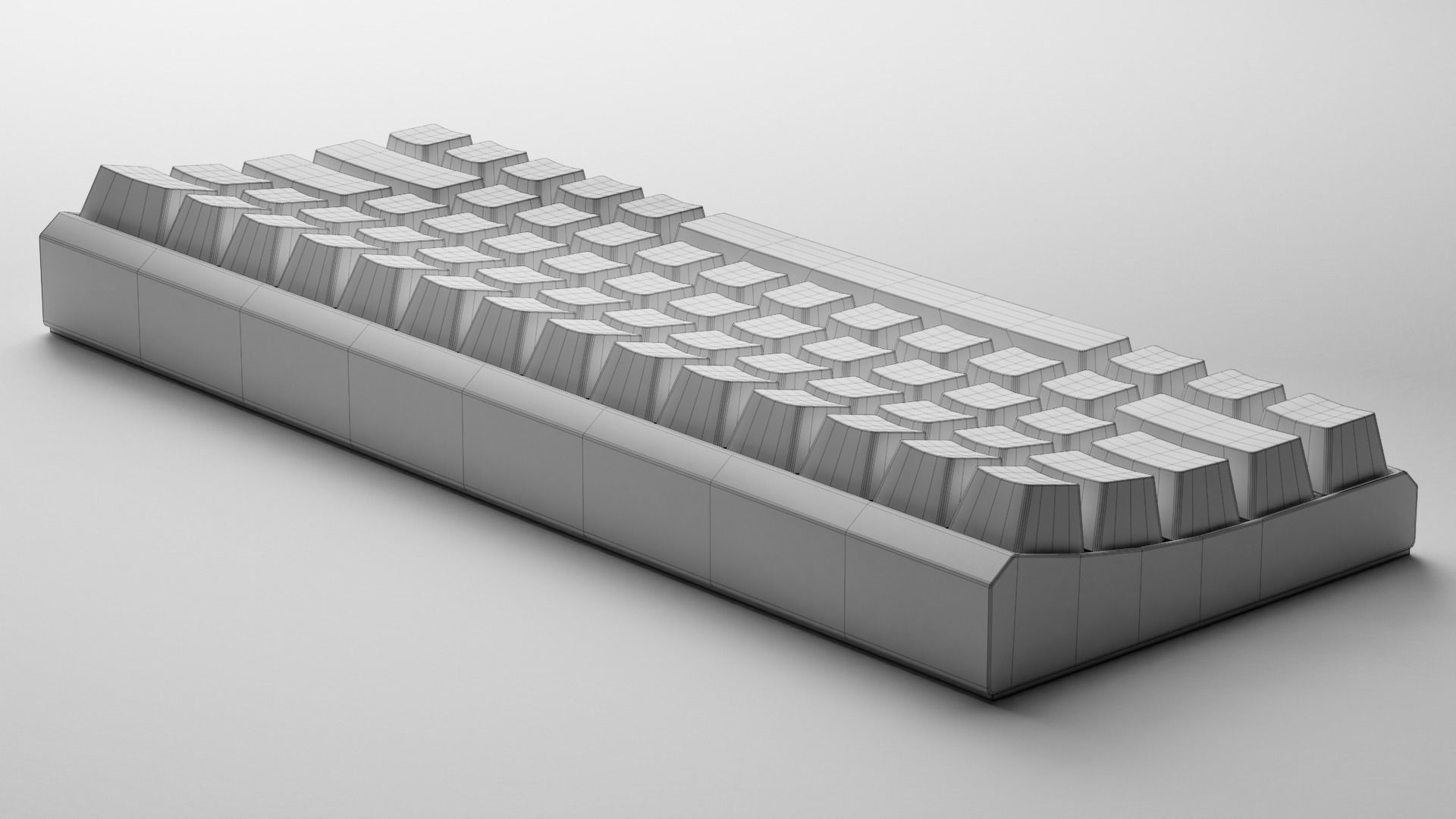 Wireless Mechanical Keyboard - Blender Low-poly 3D model_19