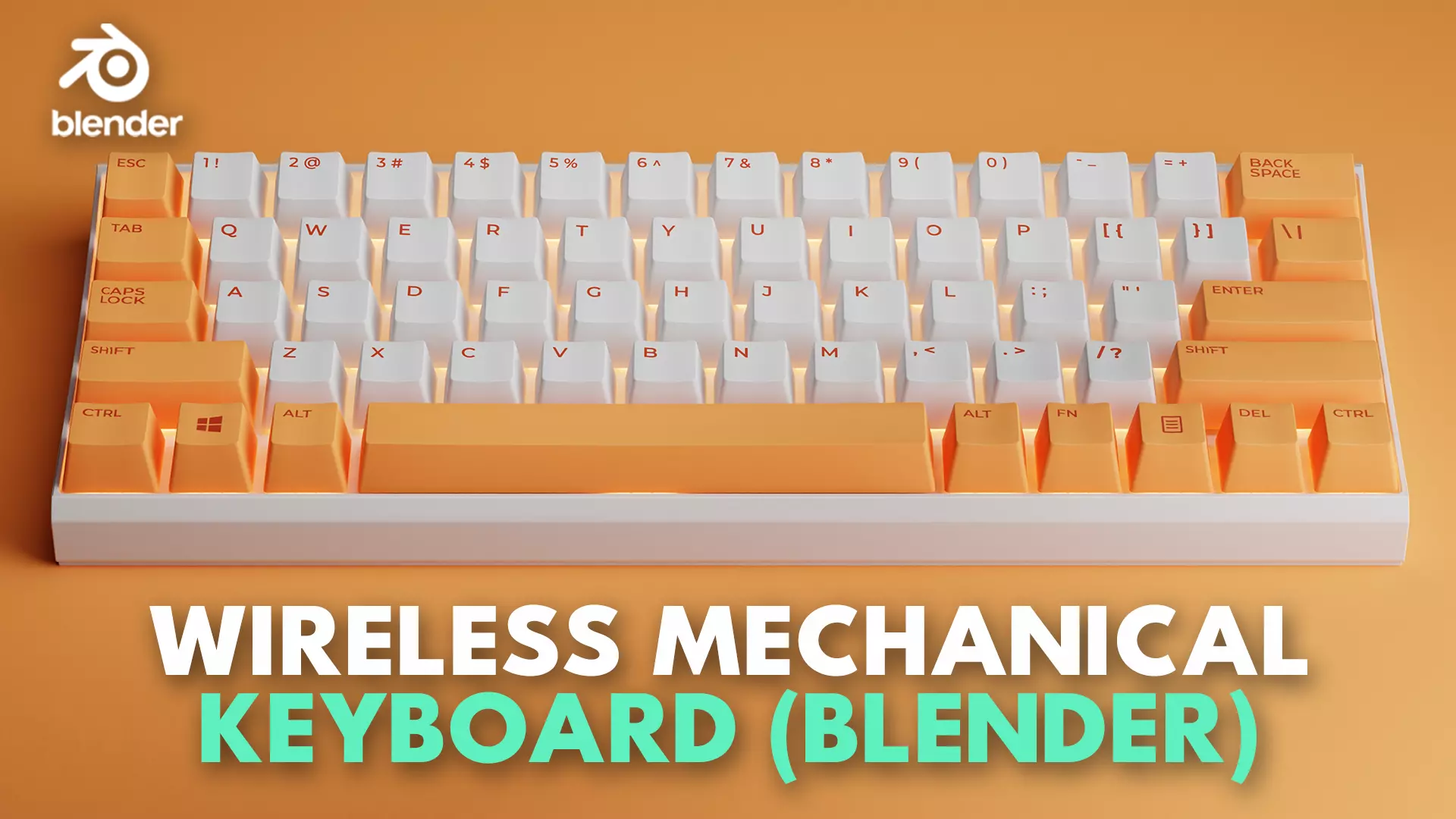 Wireless Mechanical Keyboard - Blender Low-poly 3D model_0