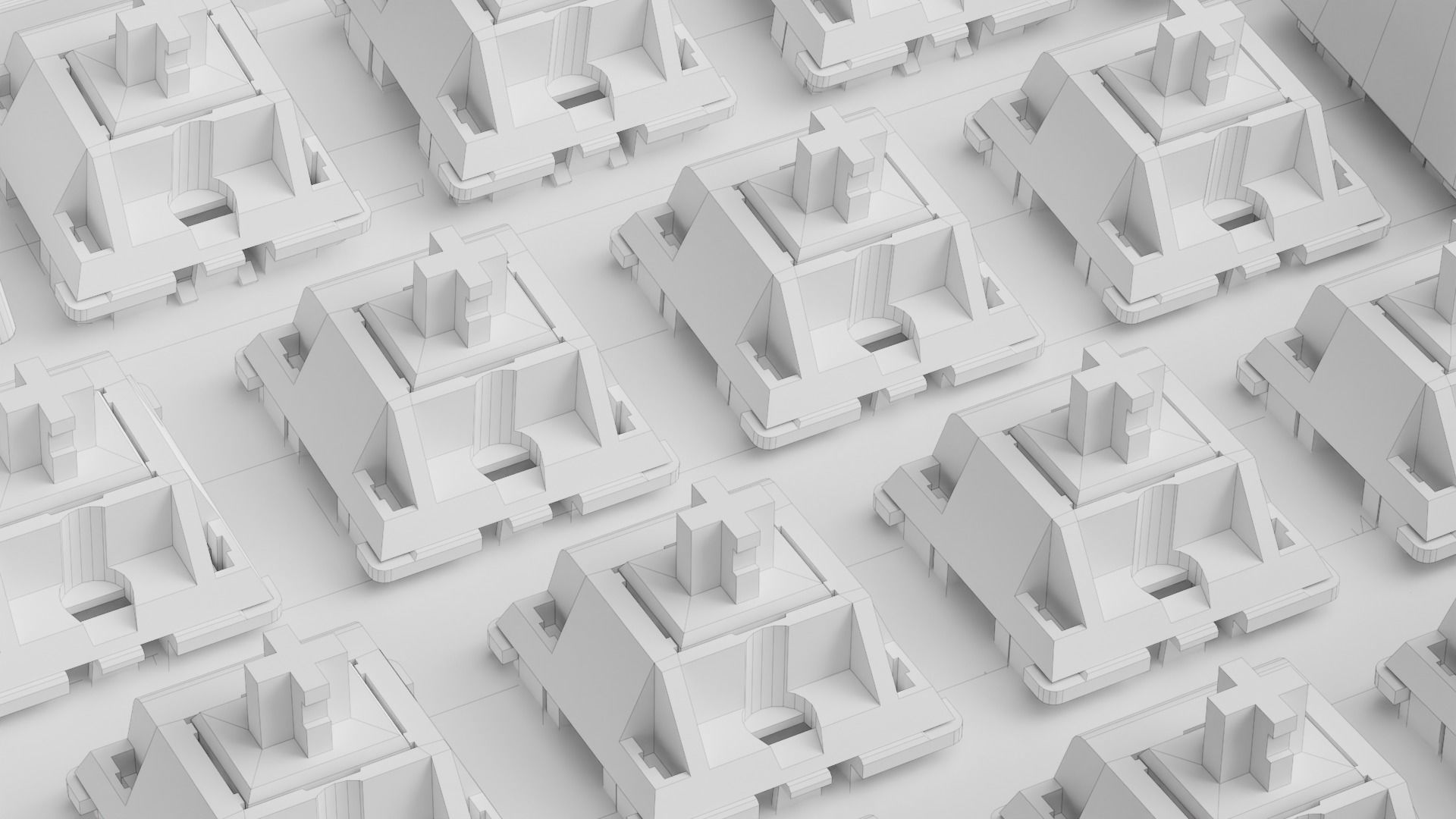 Wireless Mechanical Keyboard - Blender Low-poly 3D model_13