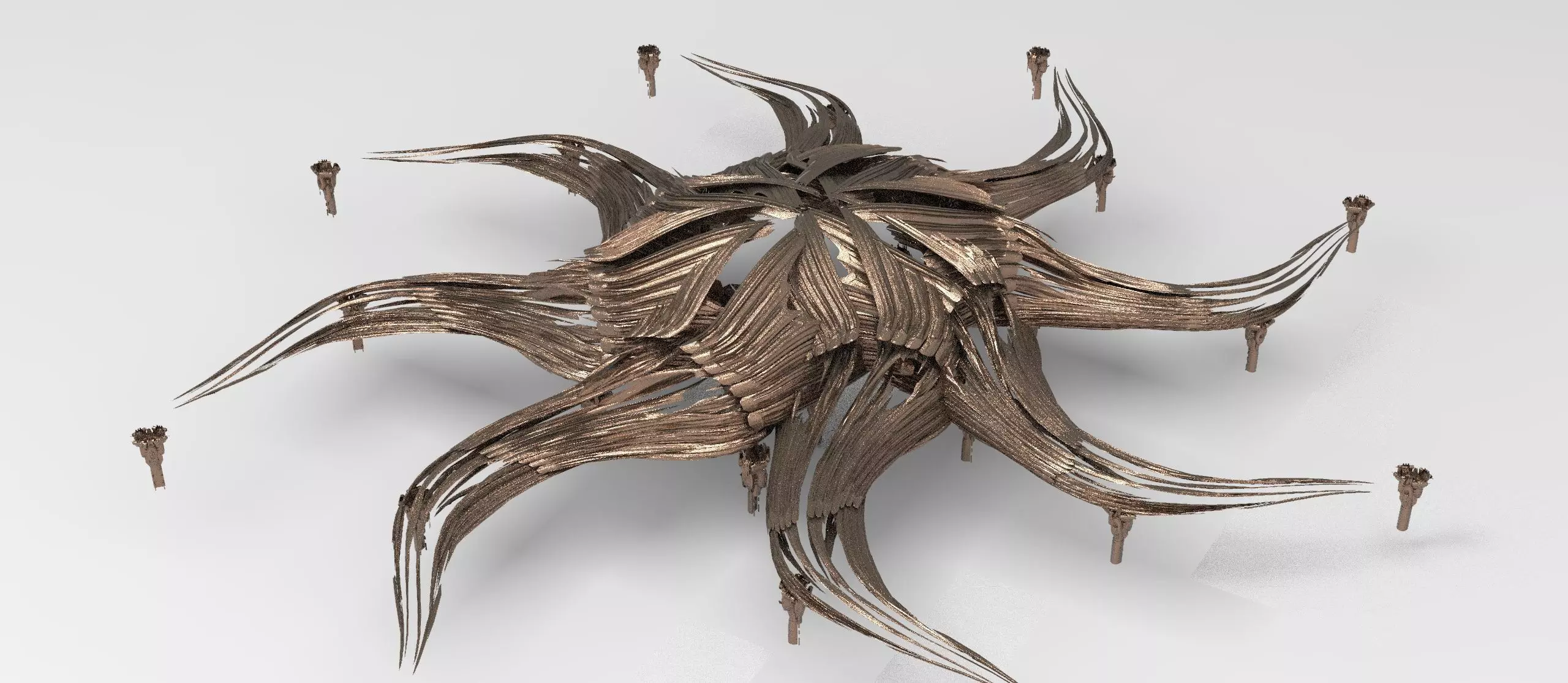 Eclipse starfish dome sci fi dome 3D model_0