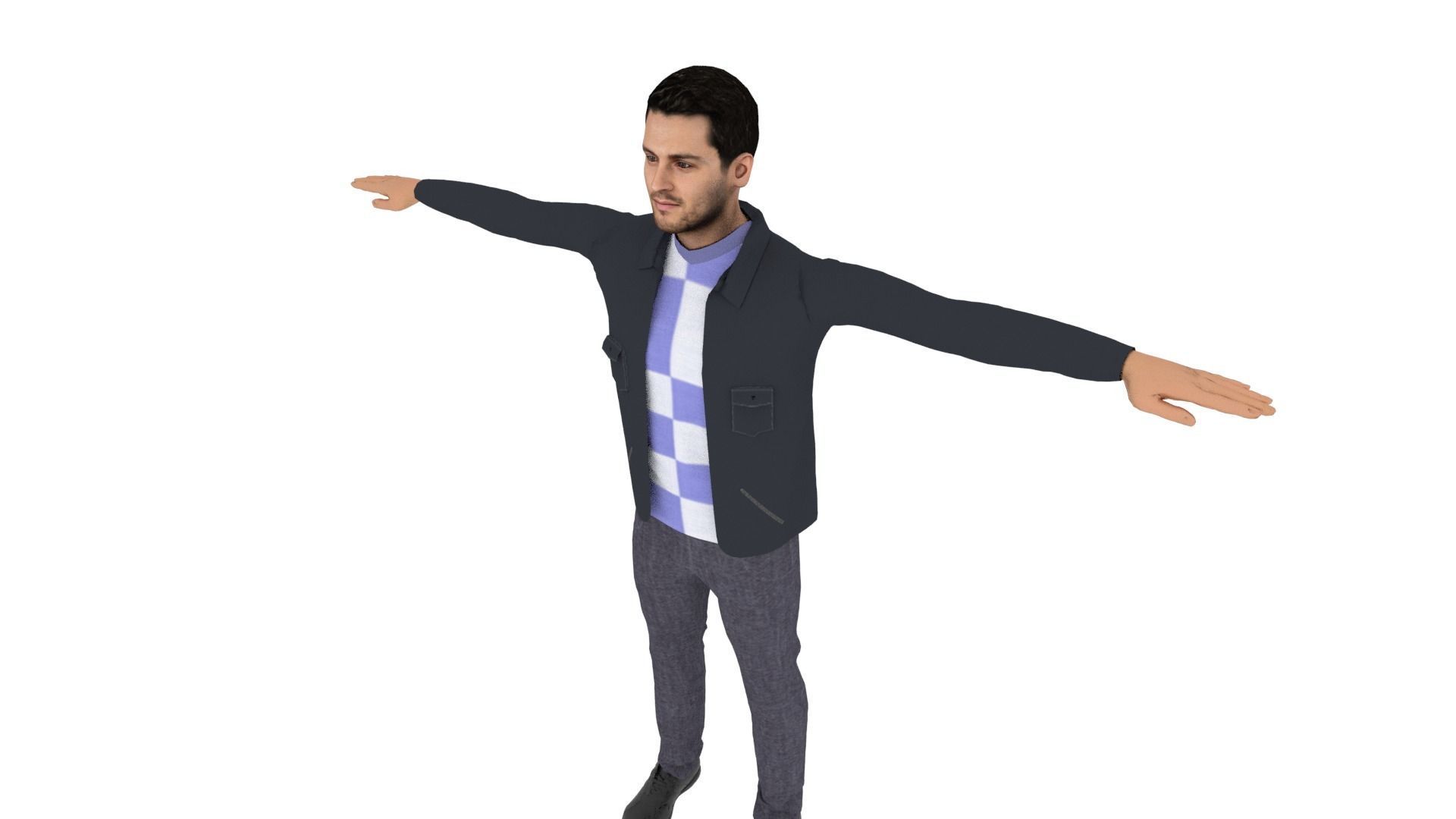 Character Man Low-poly 3D model_3