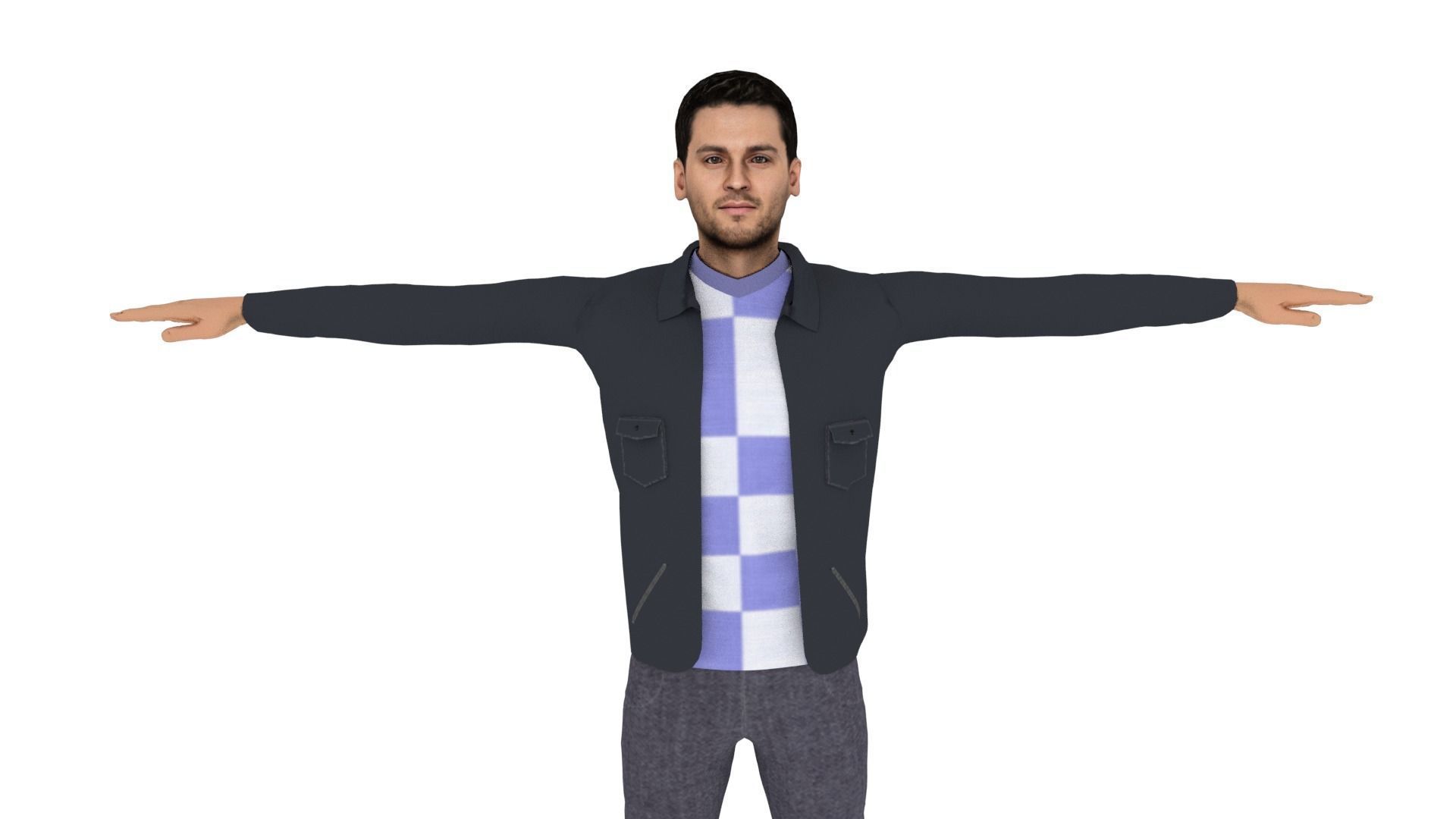 Character Man Low-poly 3D model_2