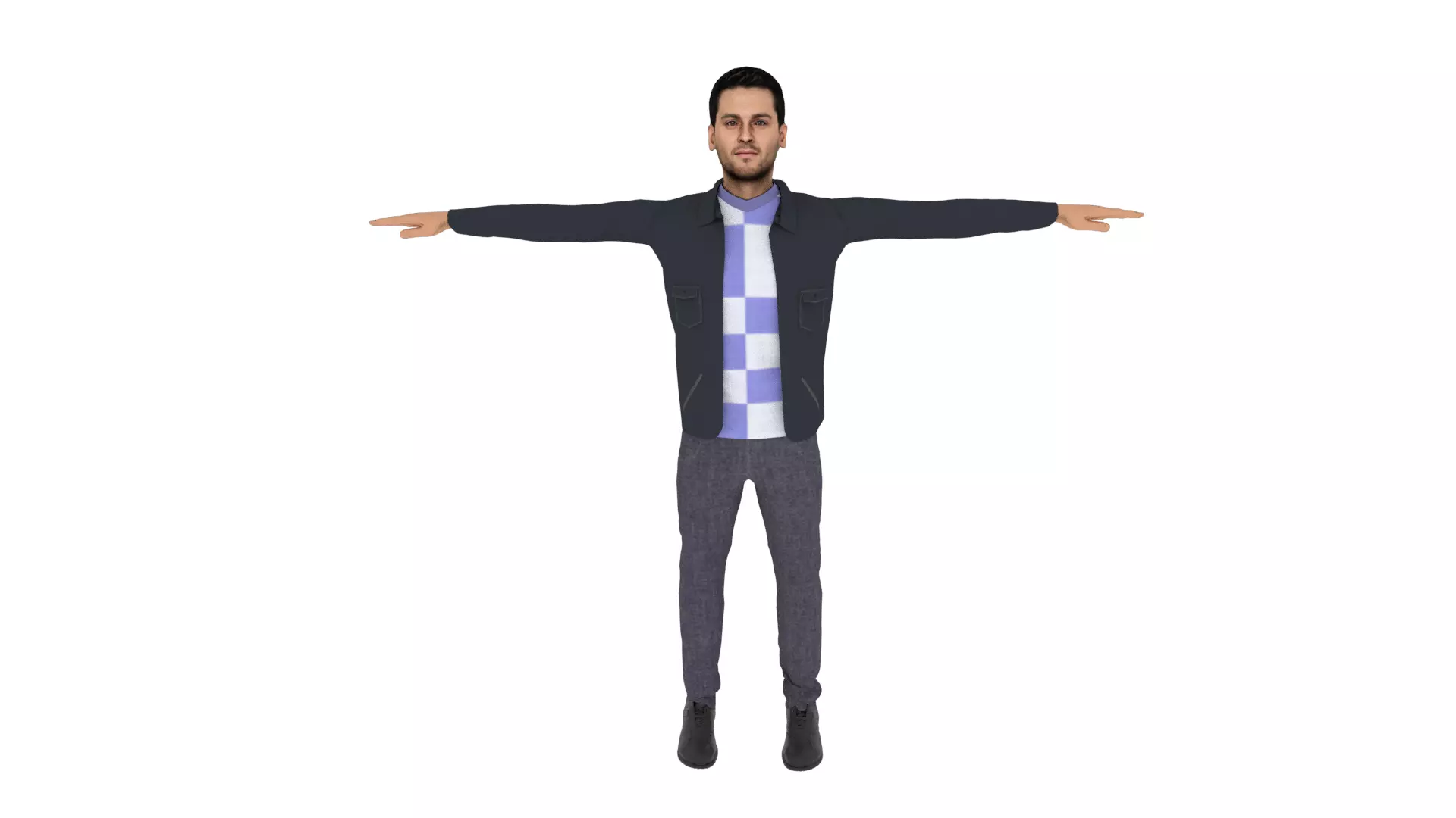 Character Man Low-poly 3D model_0