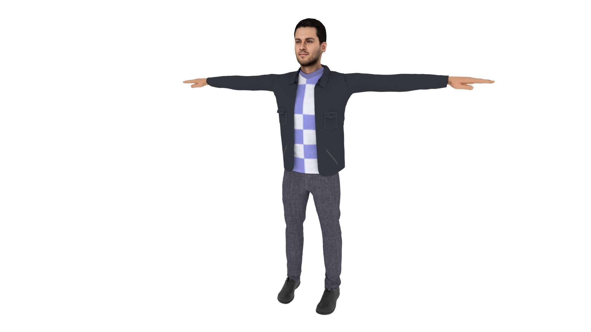 Character Man Low-poly 3D model_1