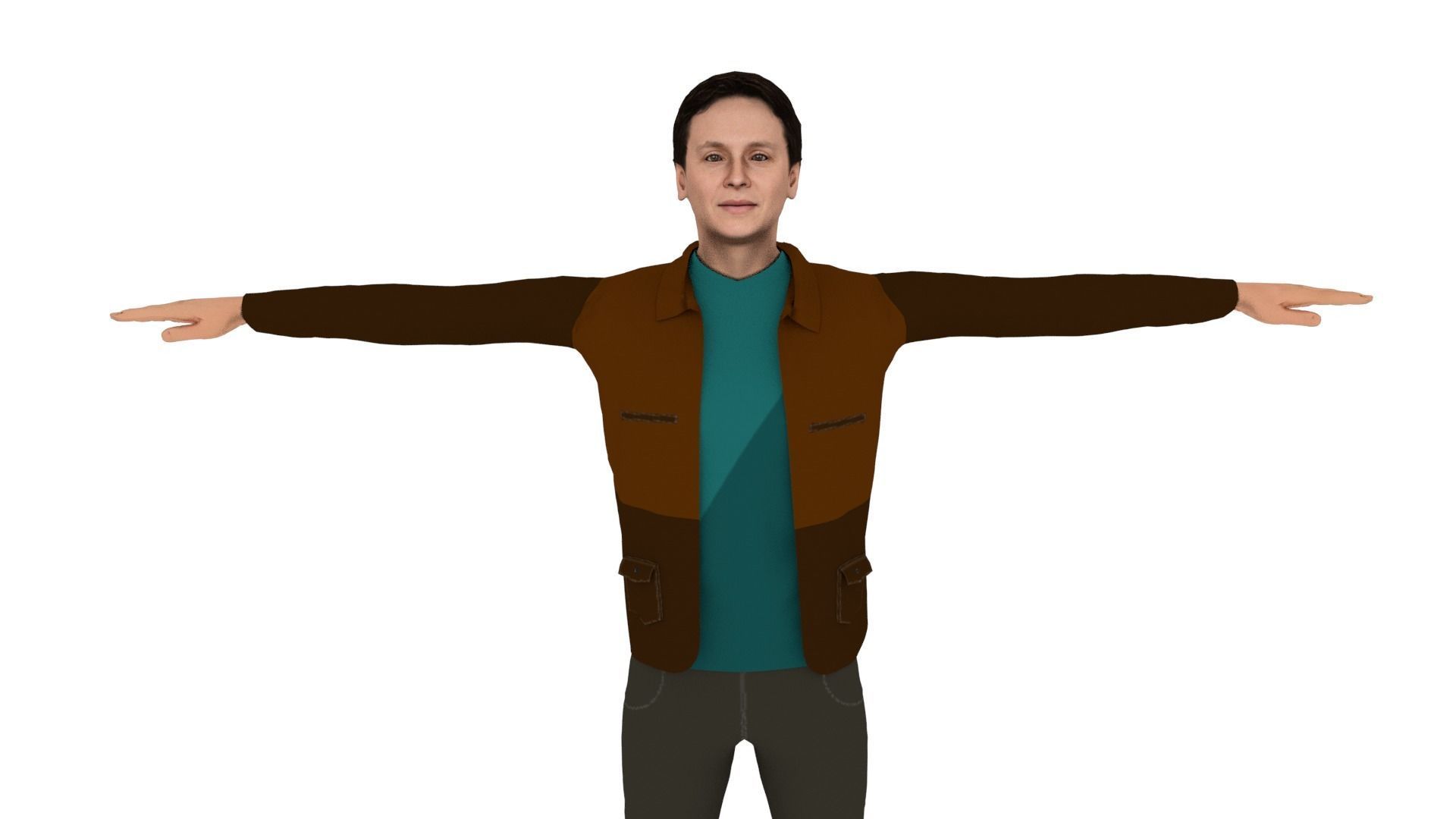 Character Man Low-poly 3D model_2