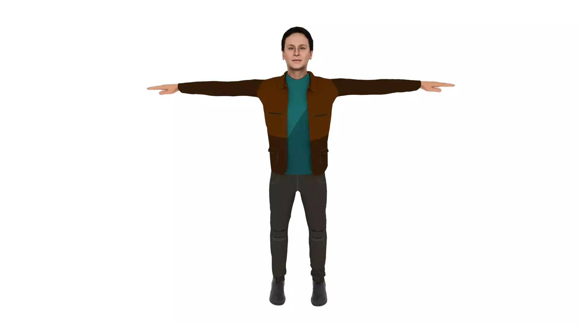 Character Man Low-poly 3D model_0