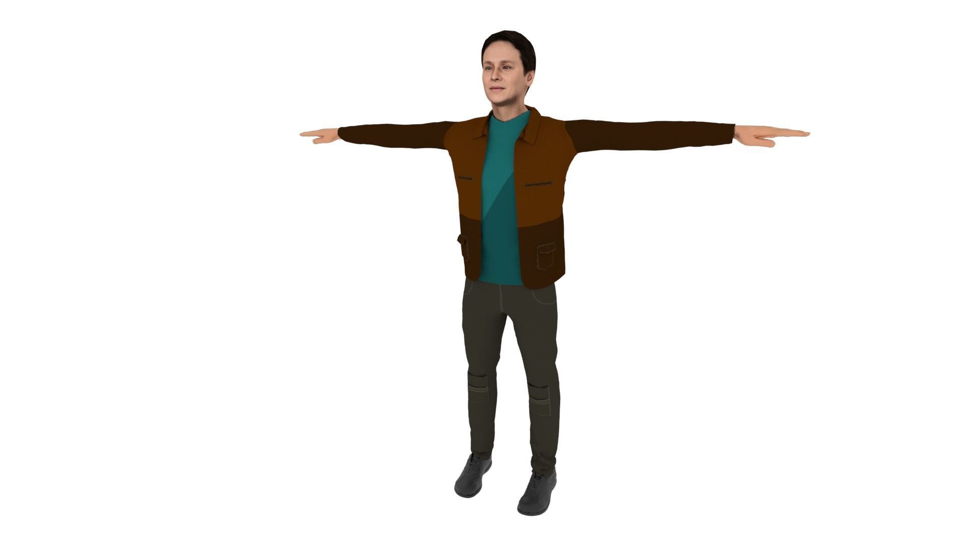 Character Man Low-poly 3D model_1
