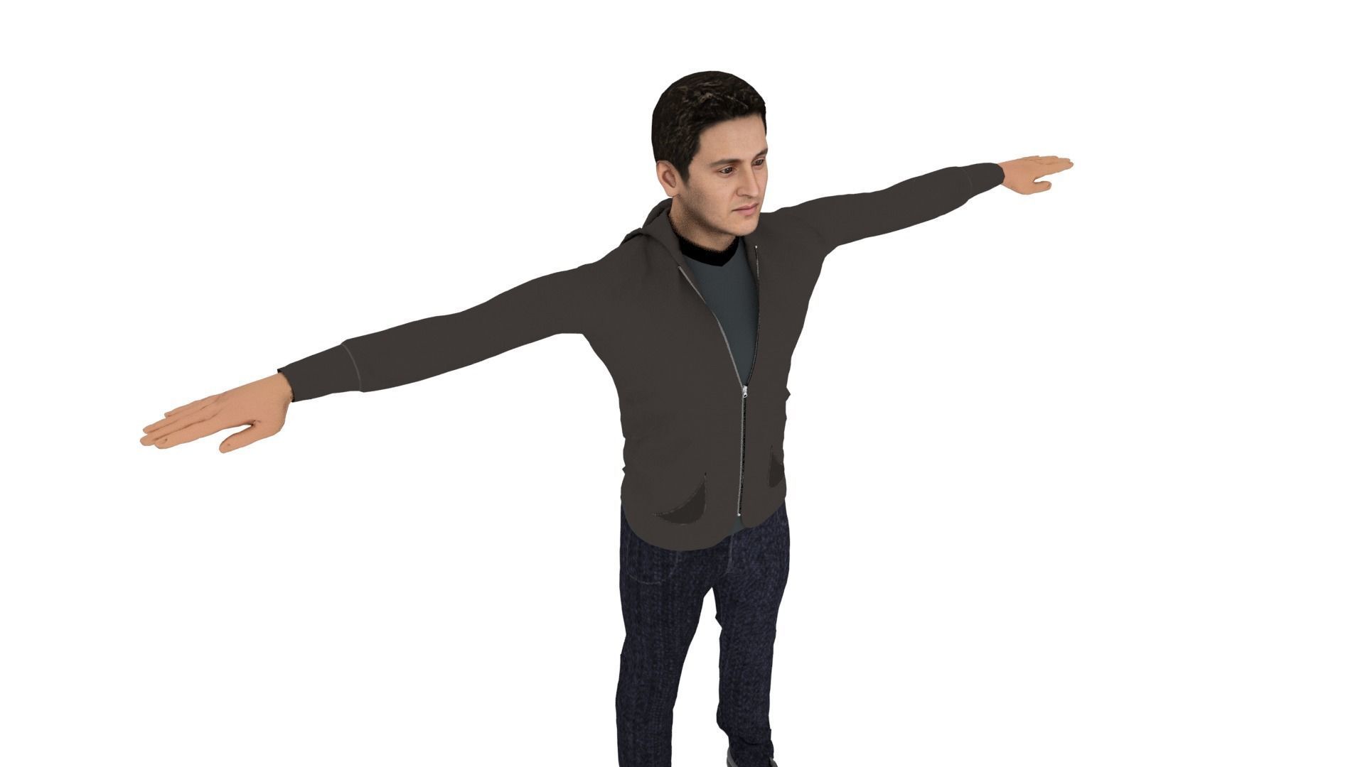 Character Man Low-poly 3D model_4