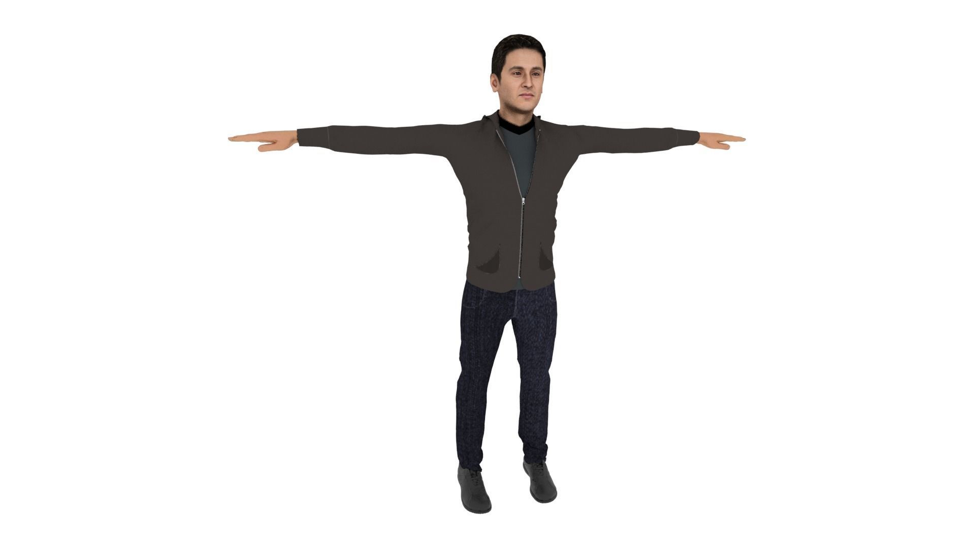 Character Man Low-poly 3D model_5