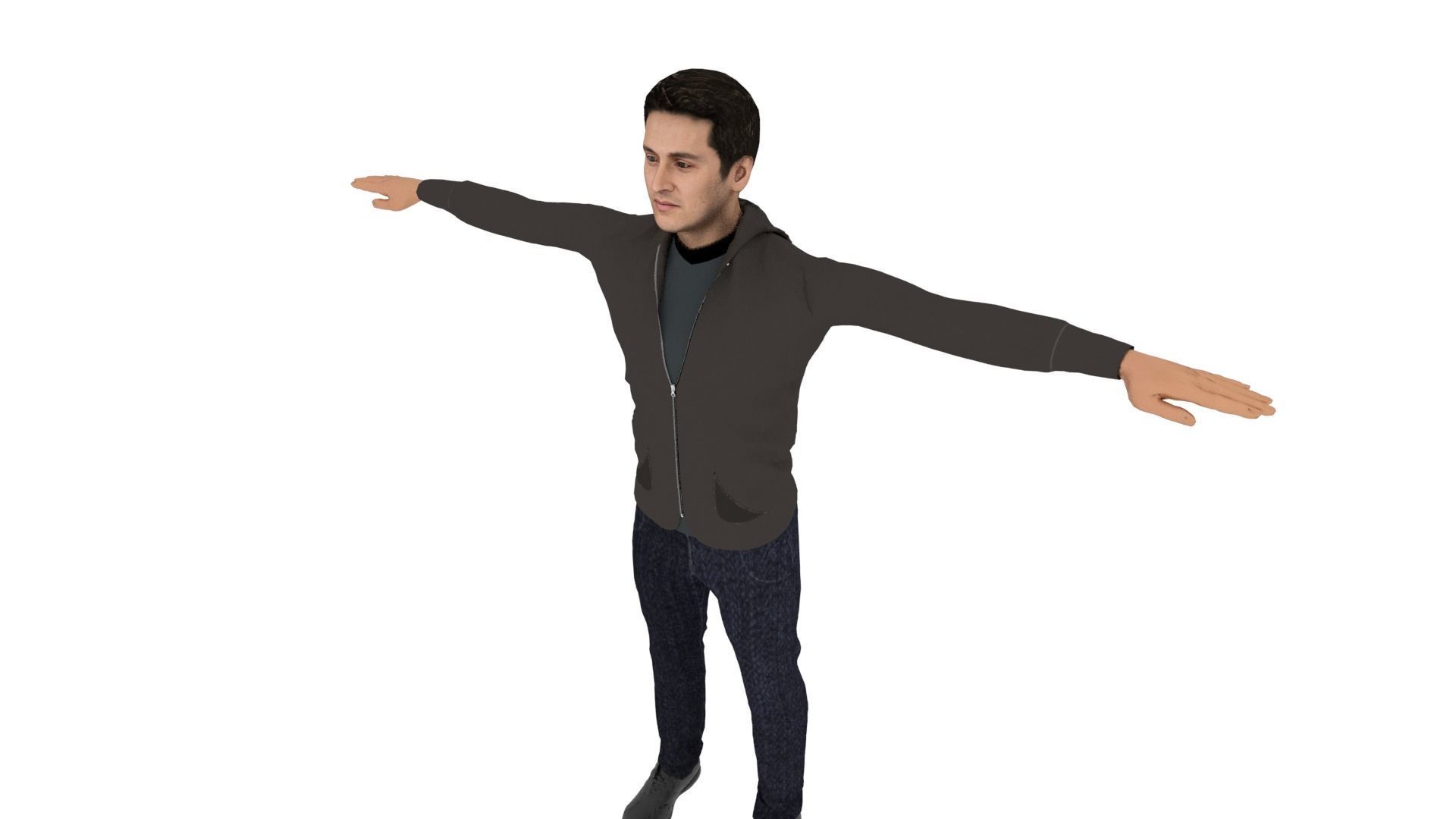 Character Man Low-poly 3D model_3
