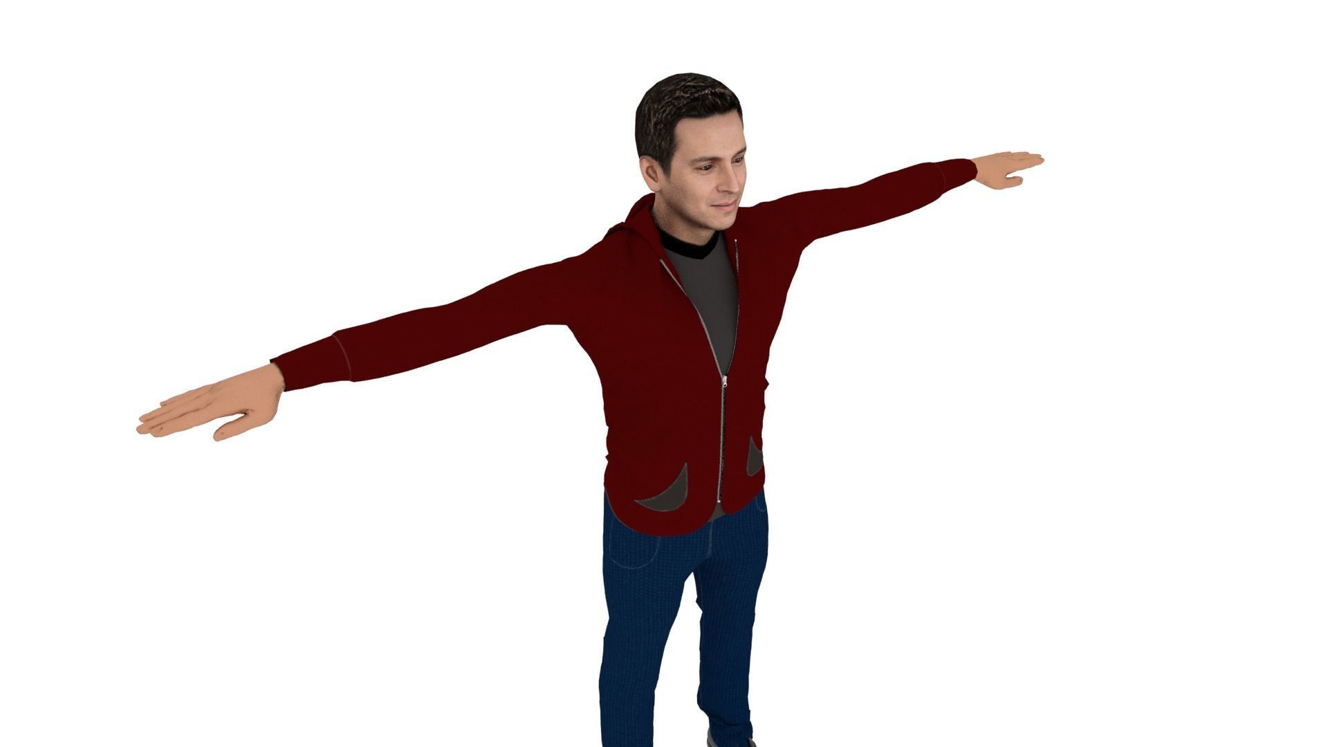 Character Man Low-poly 3D model_4