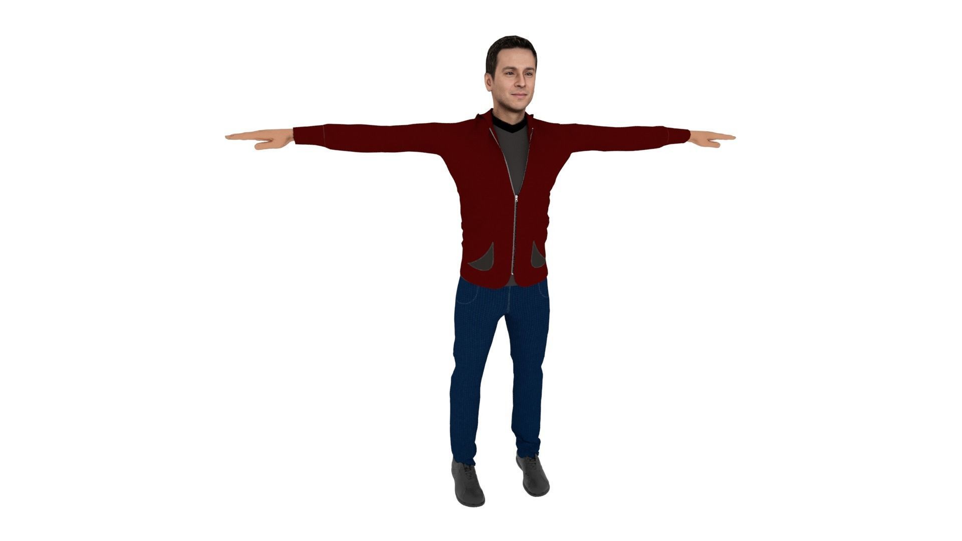 Character Man Low-poly 3D model_5