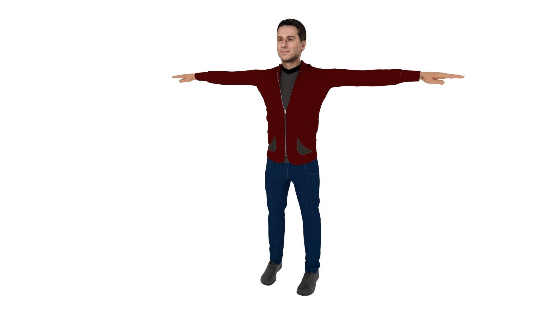 Character Man Low-poly 3D model_1