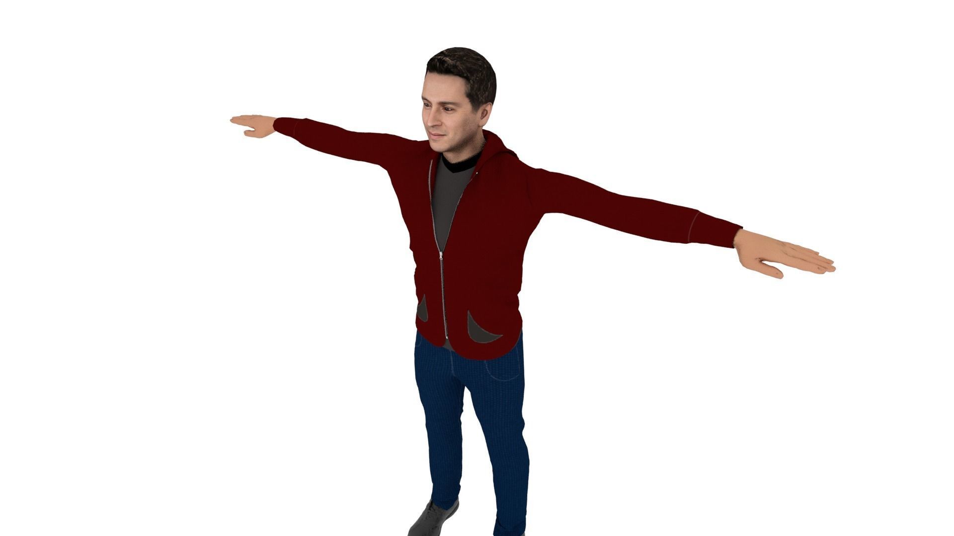 Character Man Low-poly 3D model_3