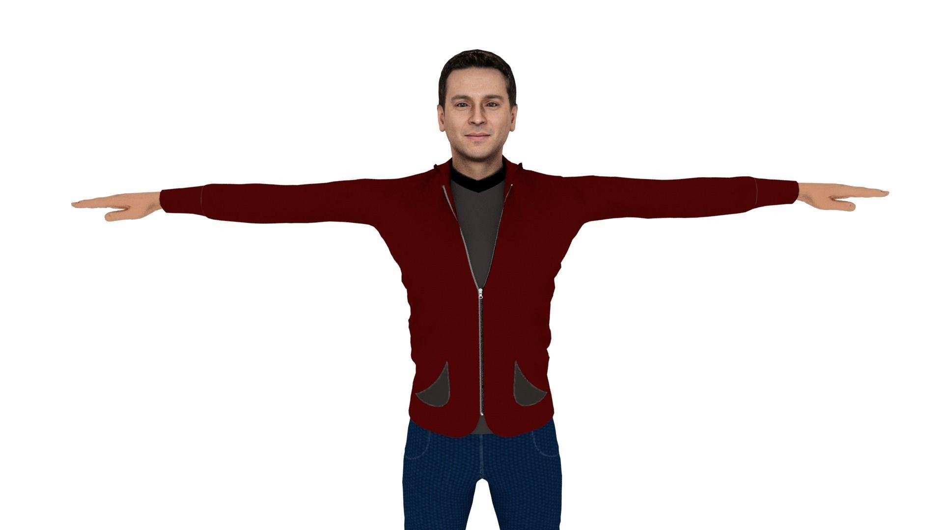 Character Man Low-poly 3D model_2
