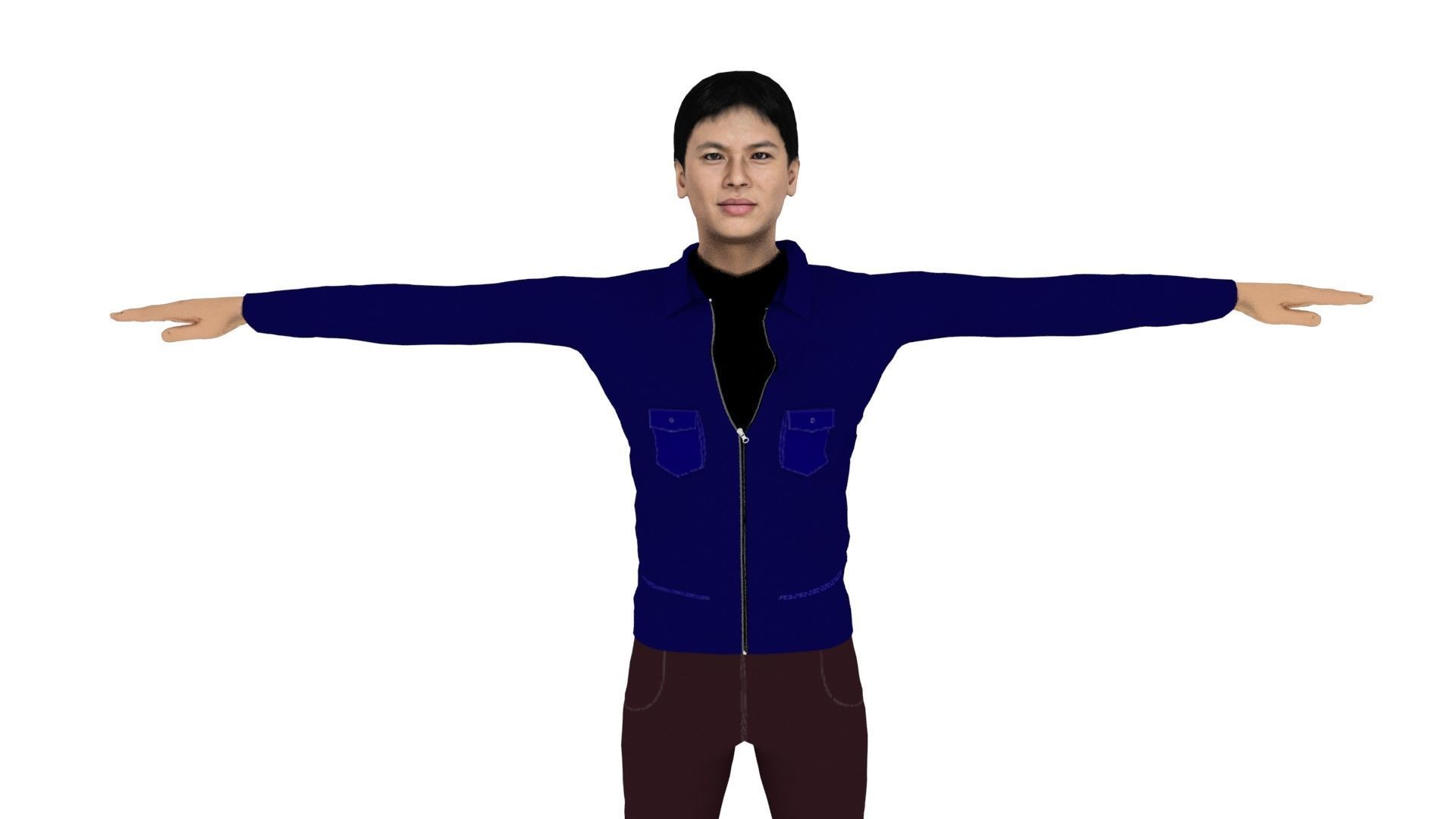 Character Man Low-poly 3D model_2