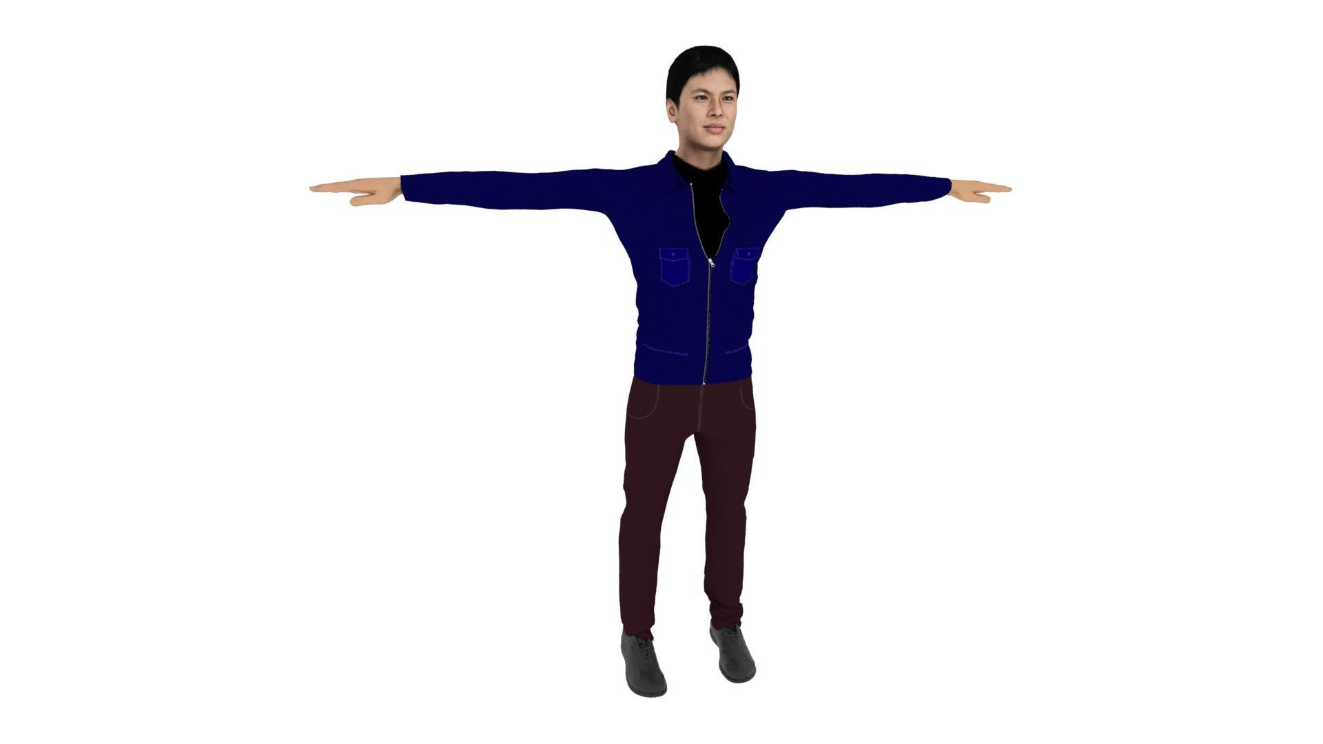 Character Man Low-poly 3D model_5