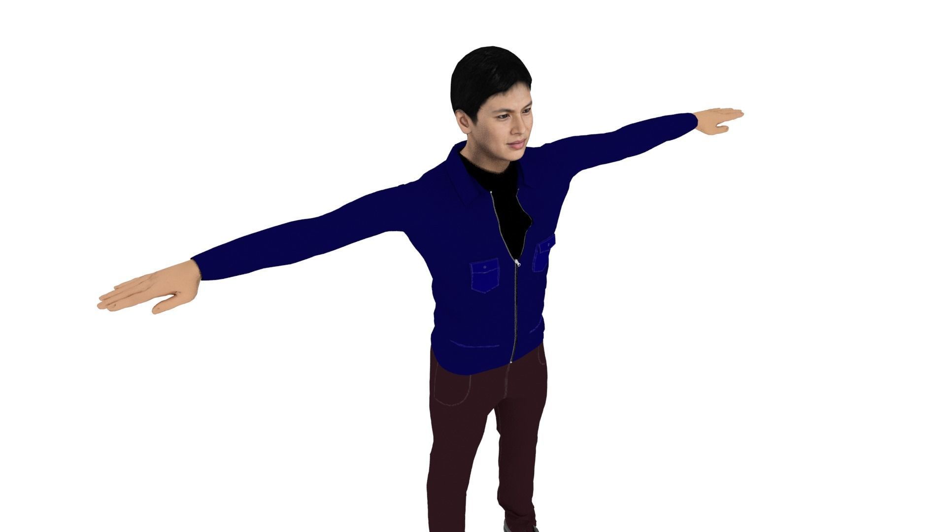 Character Man Low-poly 3D model_4