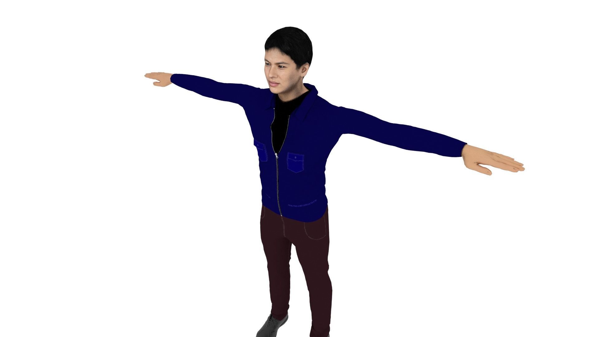 Character Man Low-poly 3D model_3