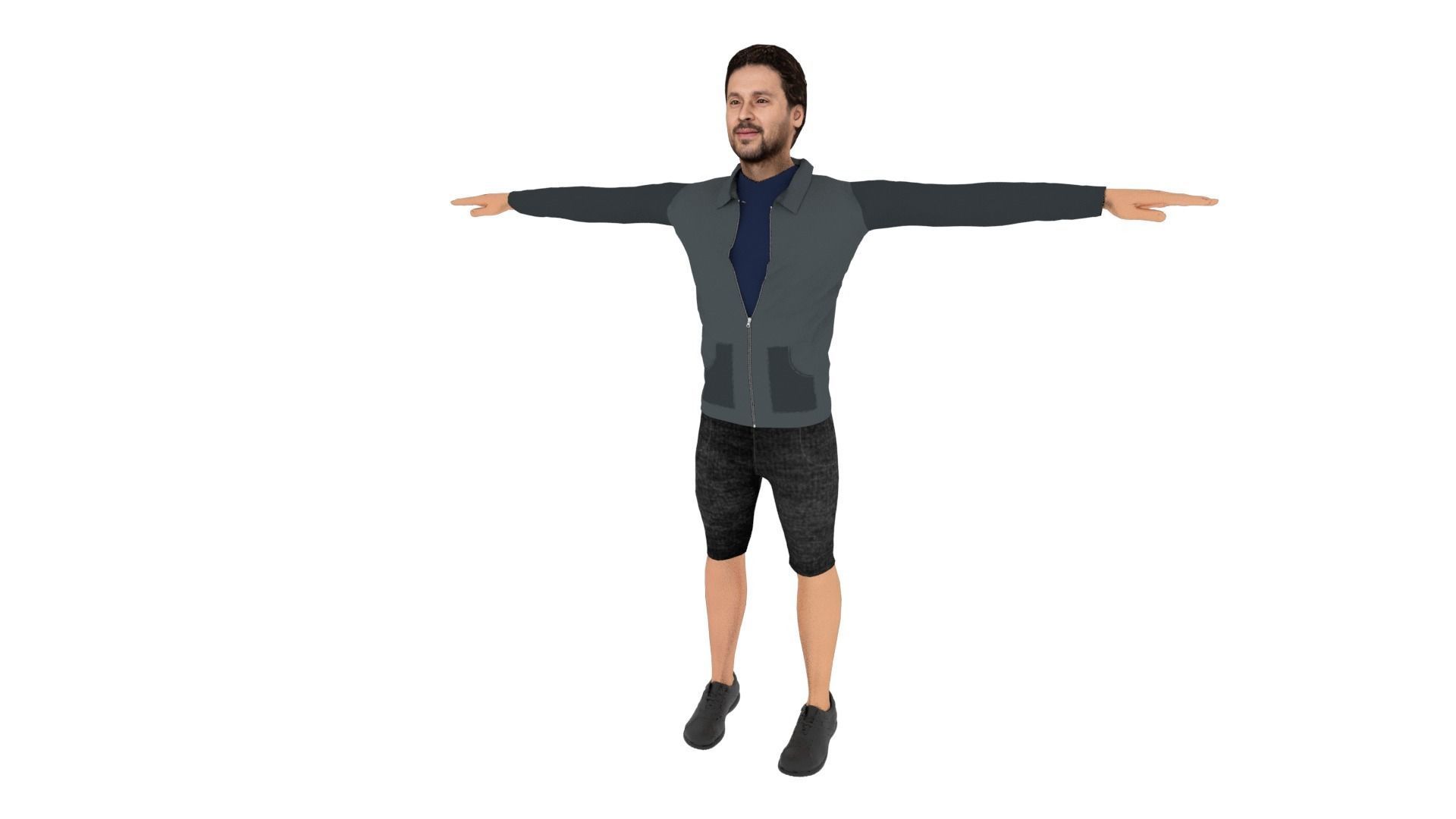 Realistic Character Low-poly 3D model_2