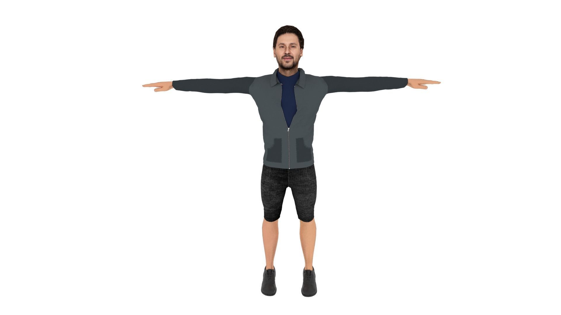 Realistic Character Low-poly 3D model_1