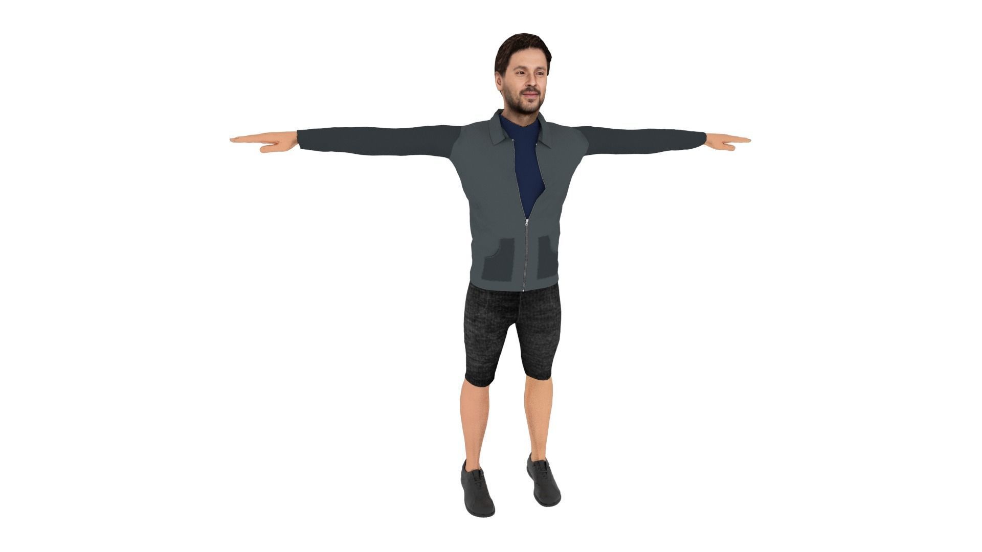 Realistic Character Low-poly 3D model_5