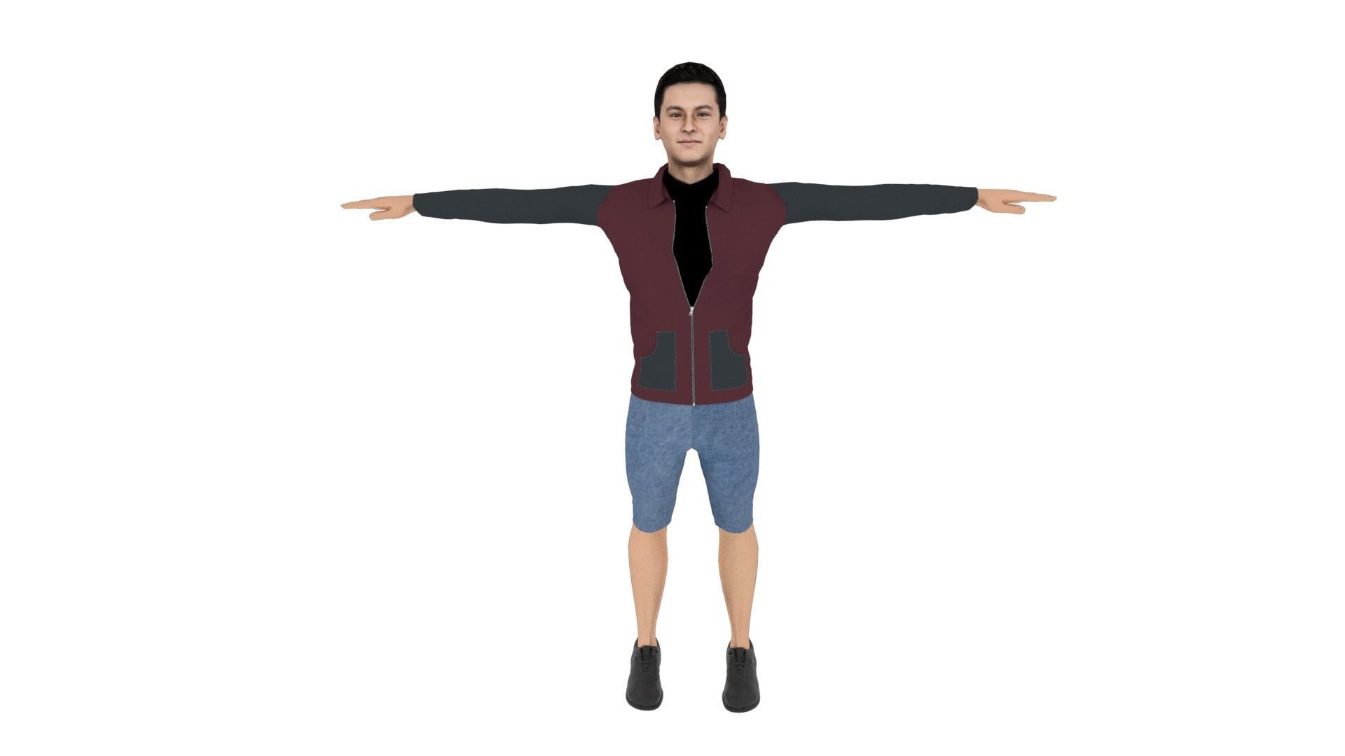 Realistic Character Low-poly 3D model_1