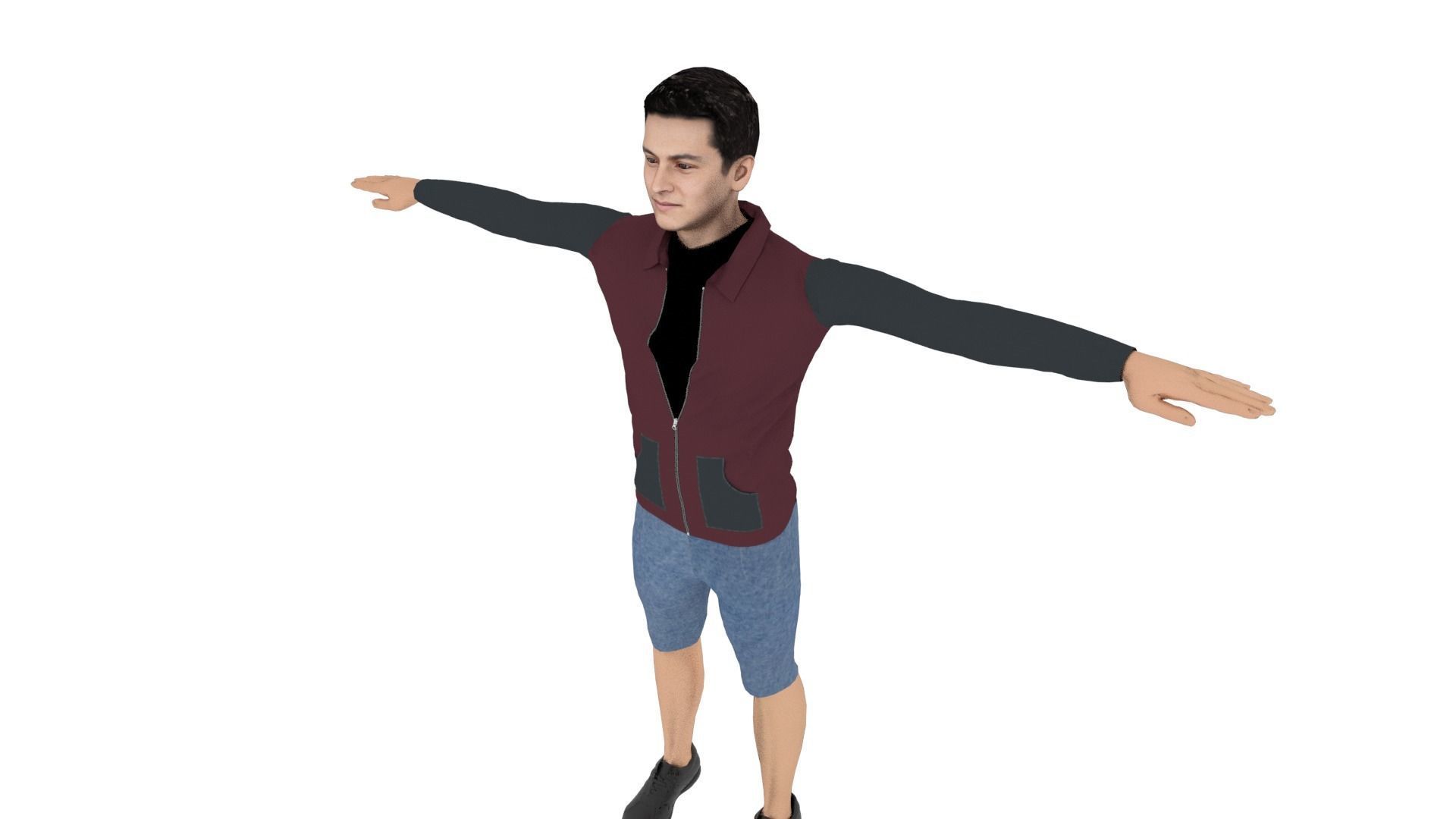 Realistic Character Low-poly 3D model_3