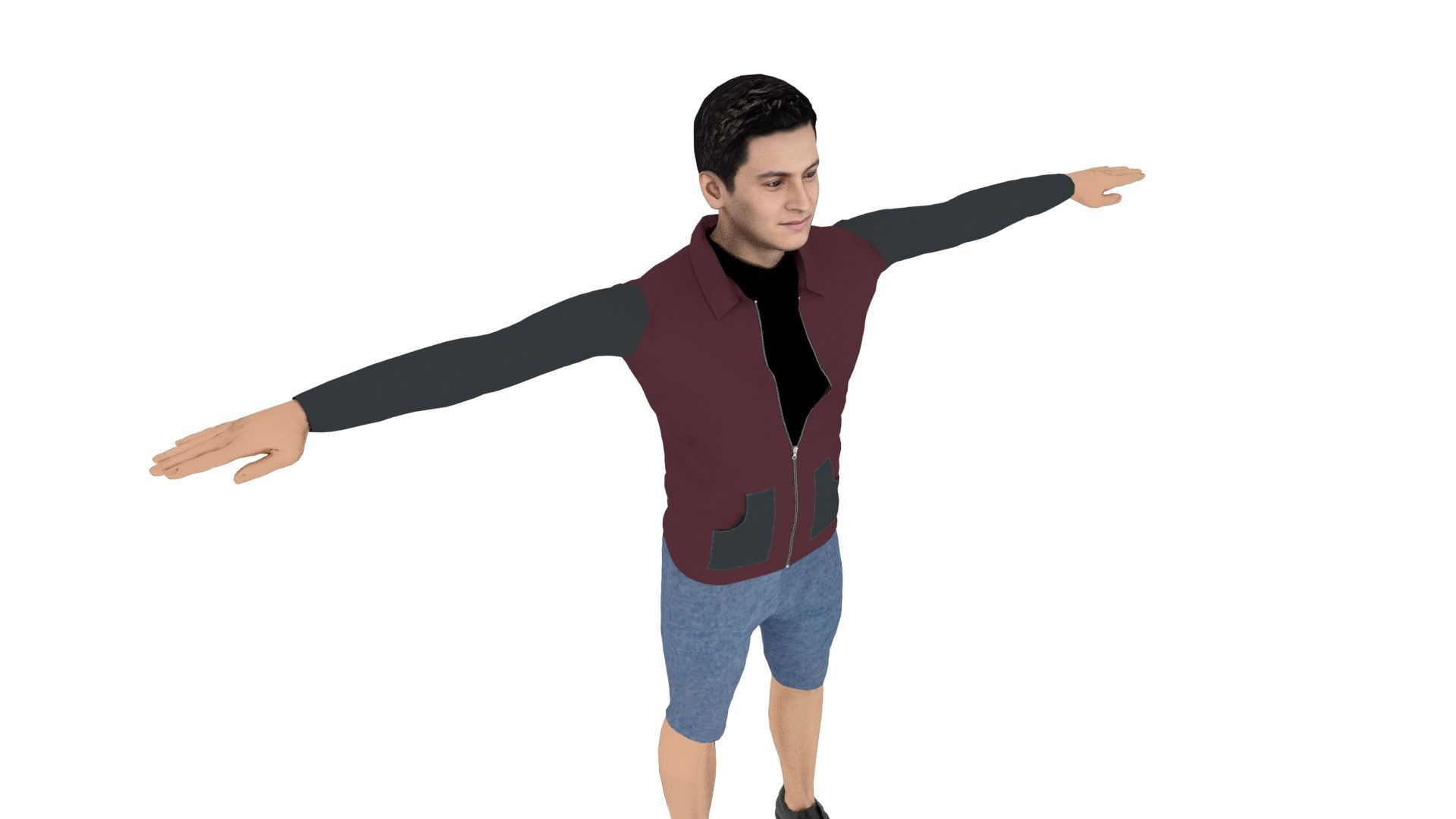 Realistic Character Low-poly 3D model_4