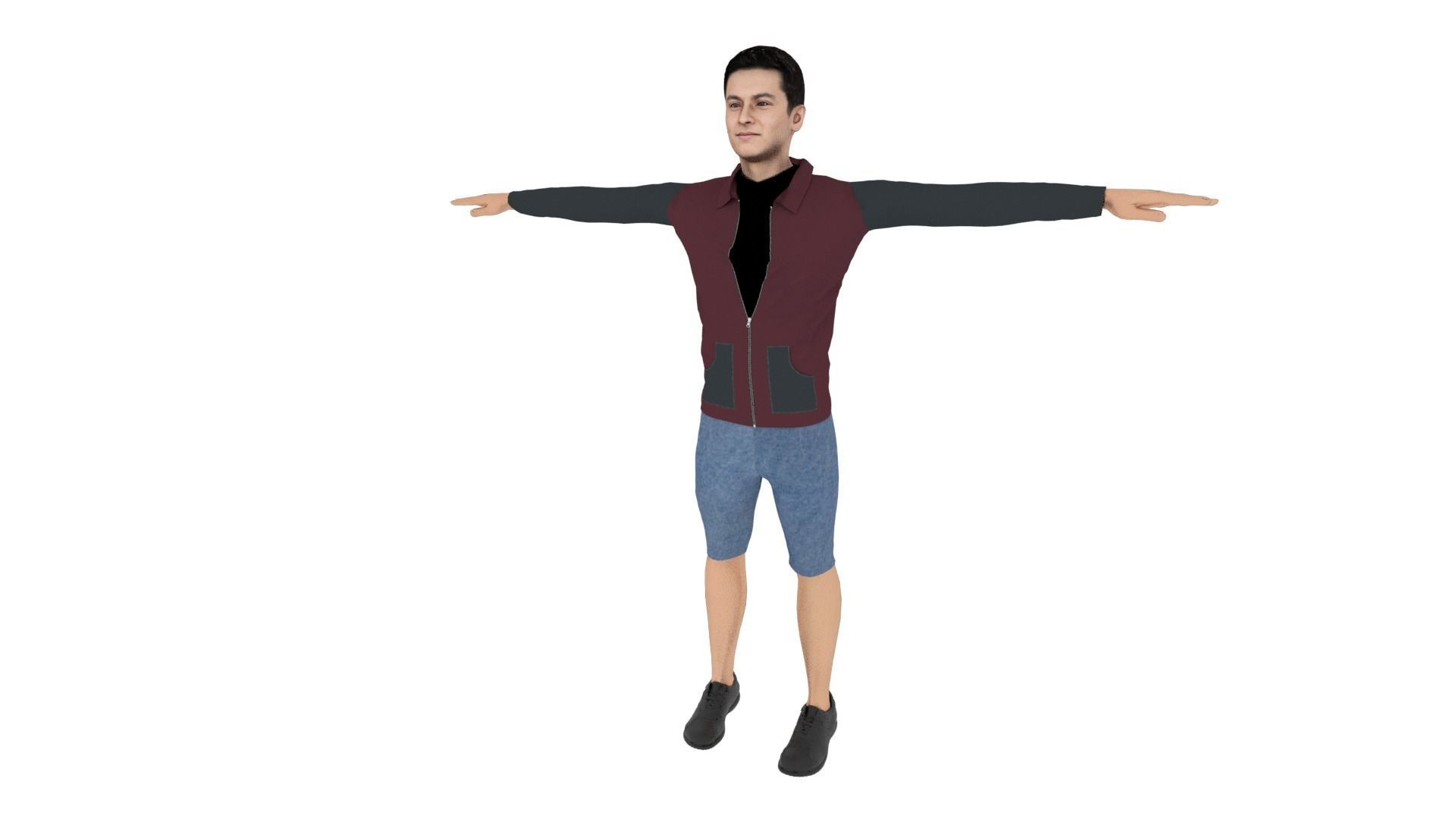 Realistic Character Low-poly 3D model_2
