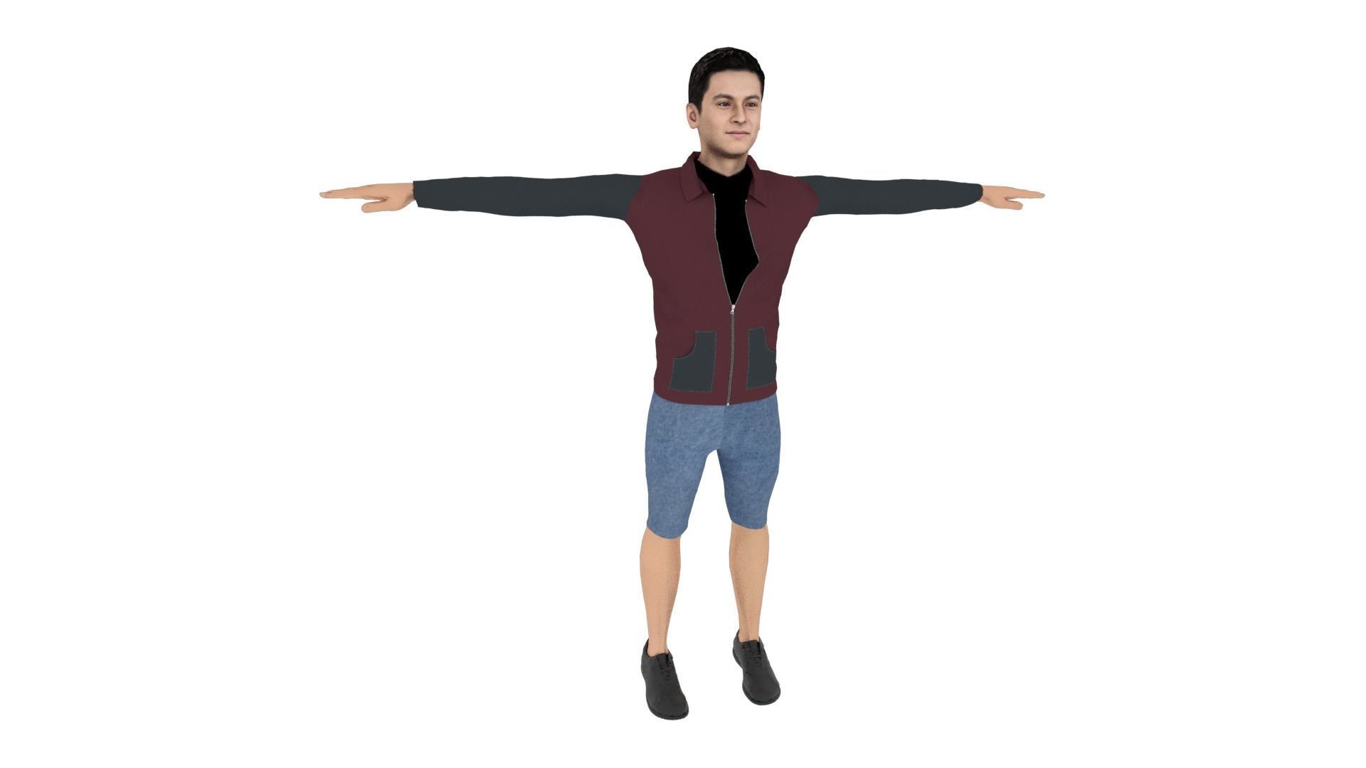 Realistic Character Low-poly 3D model_5