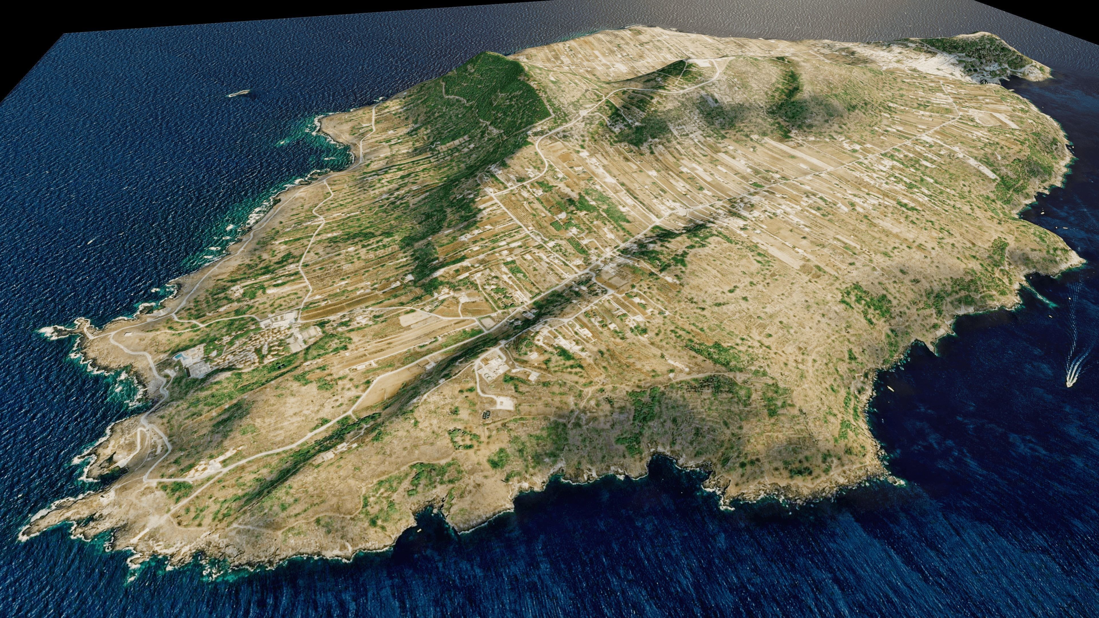 Ustica island full 3d model terrain 3D model_5