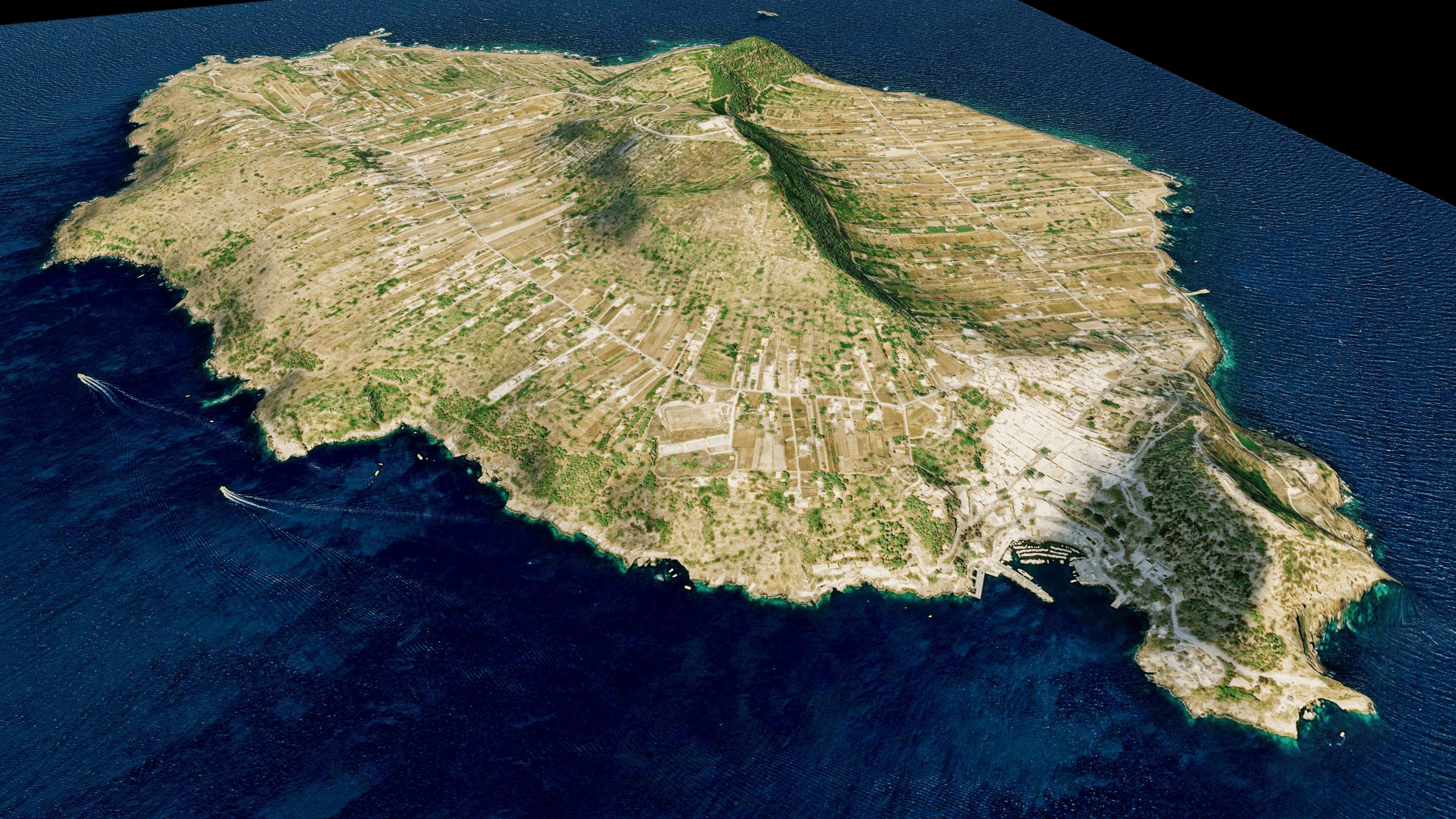 Ustica island full 3d model terrain 3D model_2