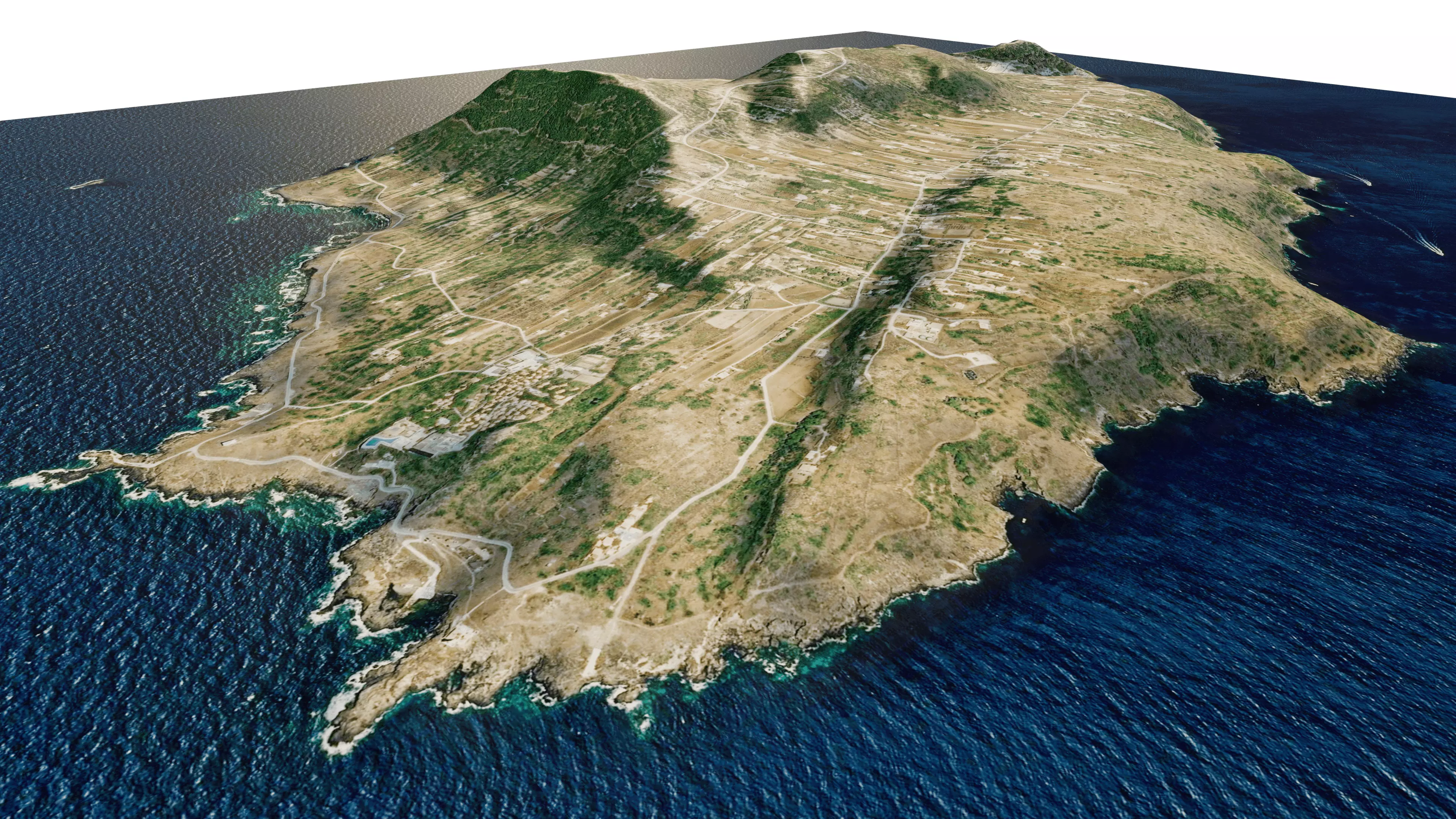 Ustica island full 3d model terrain 3D model_0