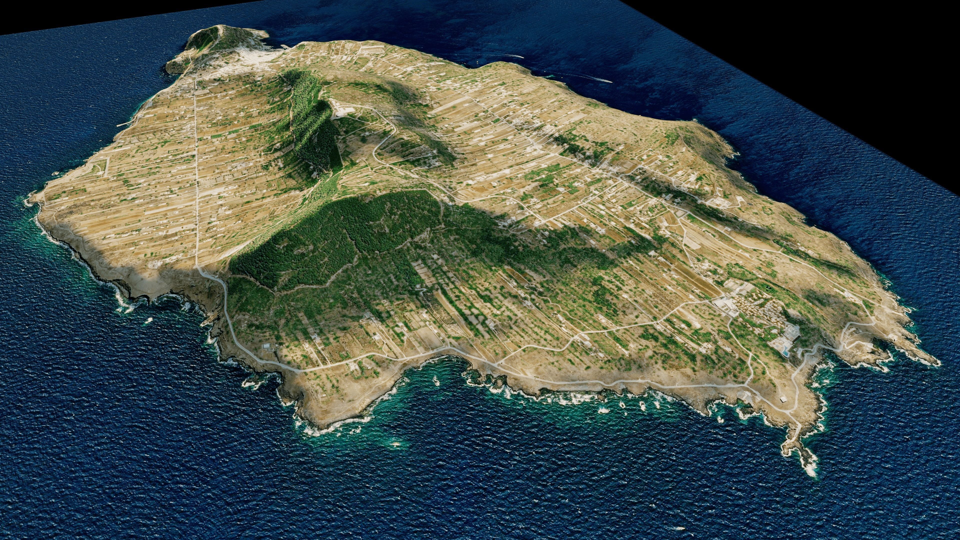 Ustica island full 3d model terrain 3D model_7