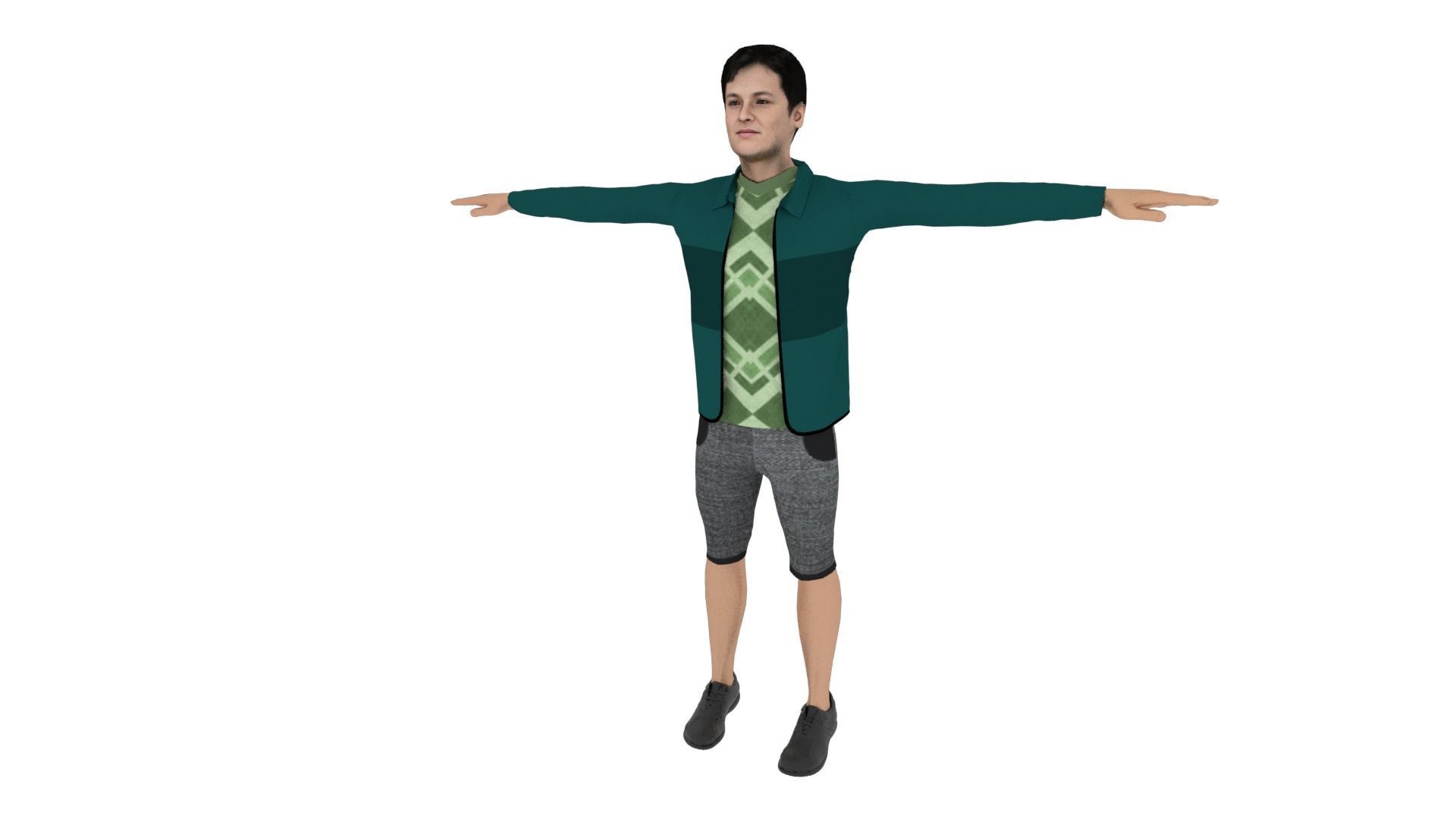 Realistic Character Low-poly 3D model_2