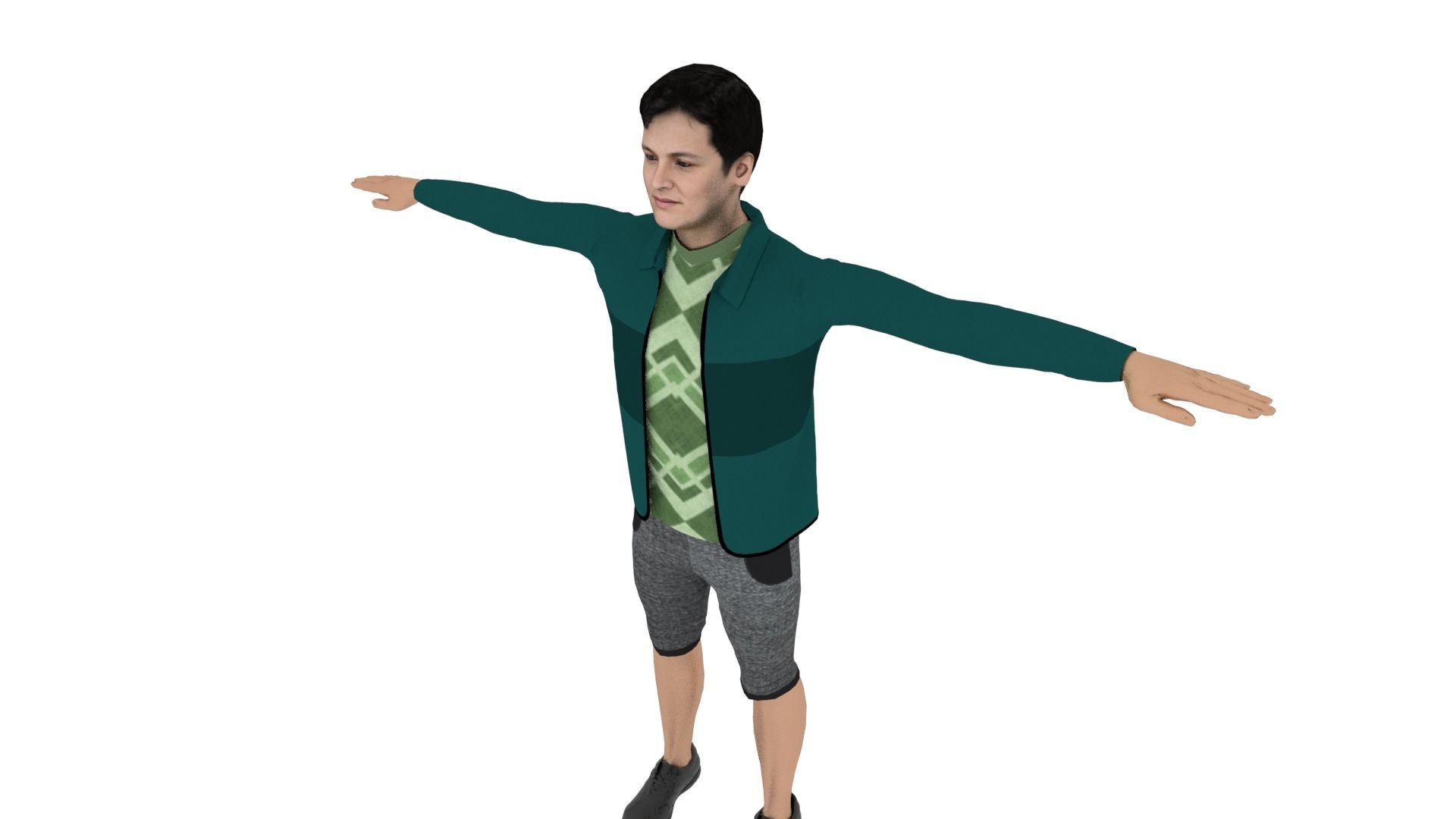 Realistic Character Low-poly 3D model_3