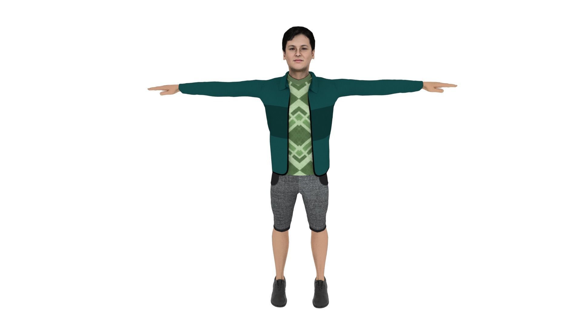 Realistic Character Low-poly 3D model_1