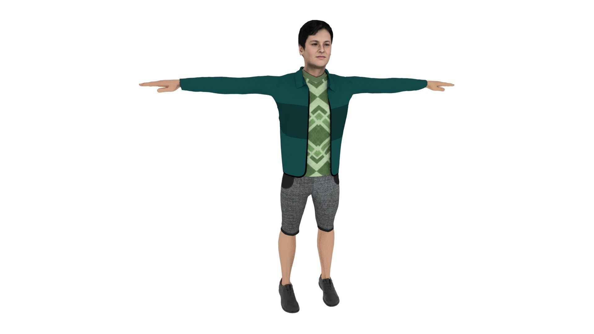 Realistic Character Low-poly 3D model_5