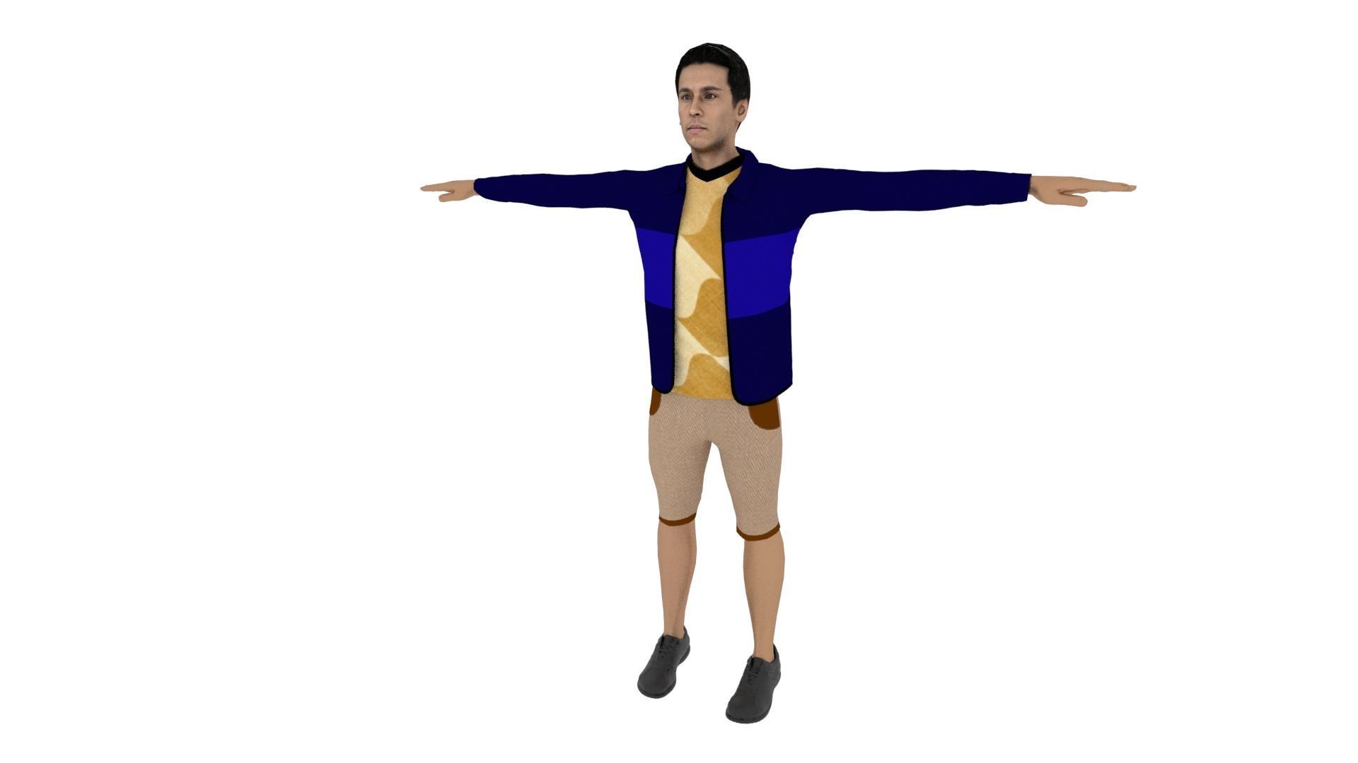 Realistic Character Low-poly 3D model_2