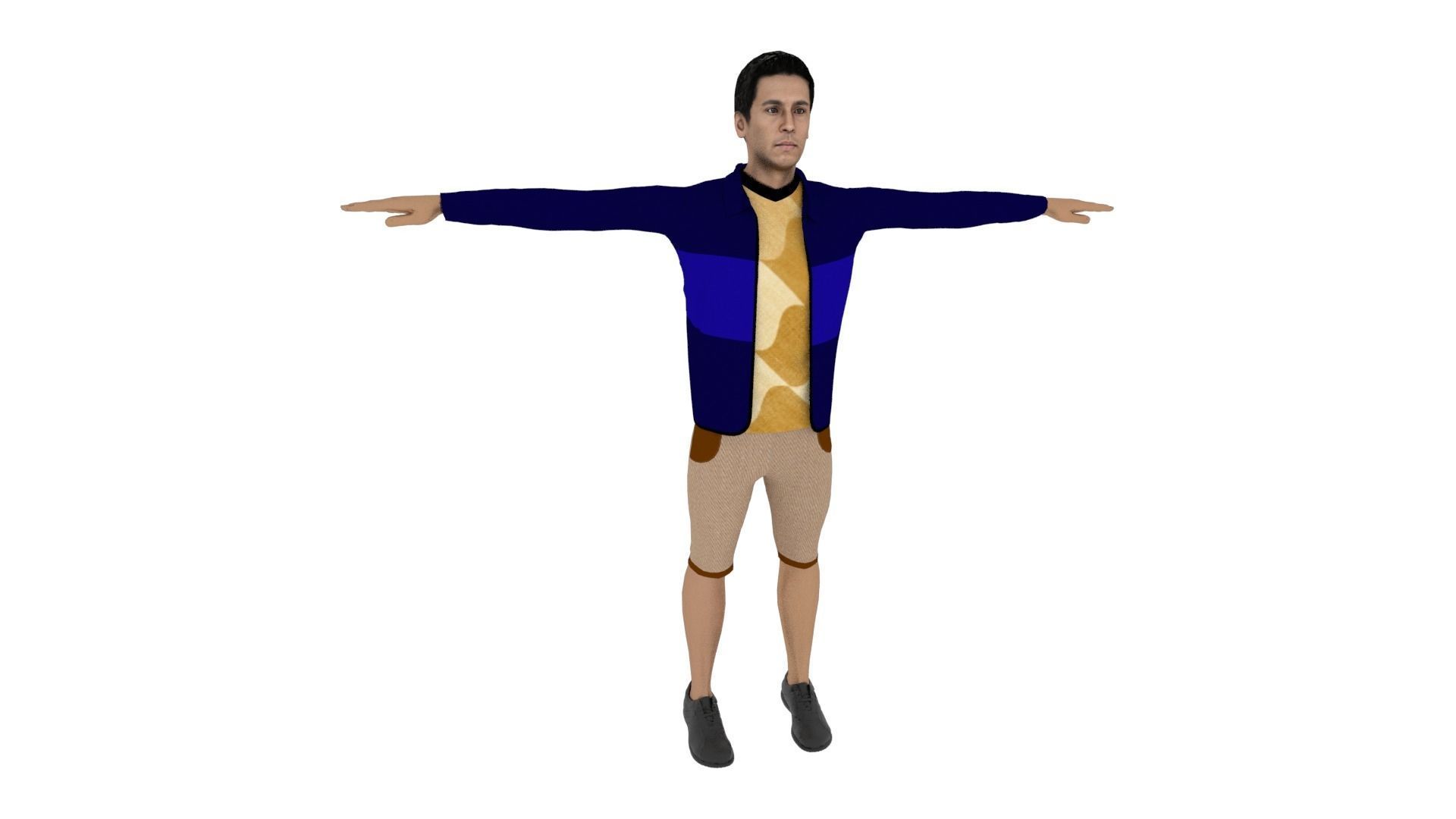 Realistic Character Low-poly 3D model_5