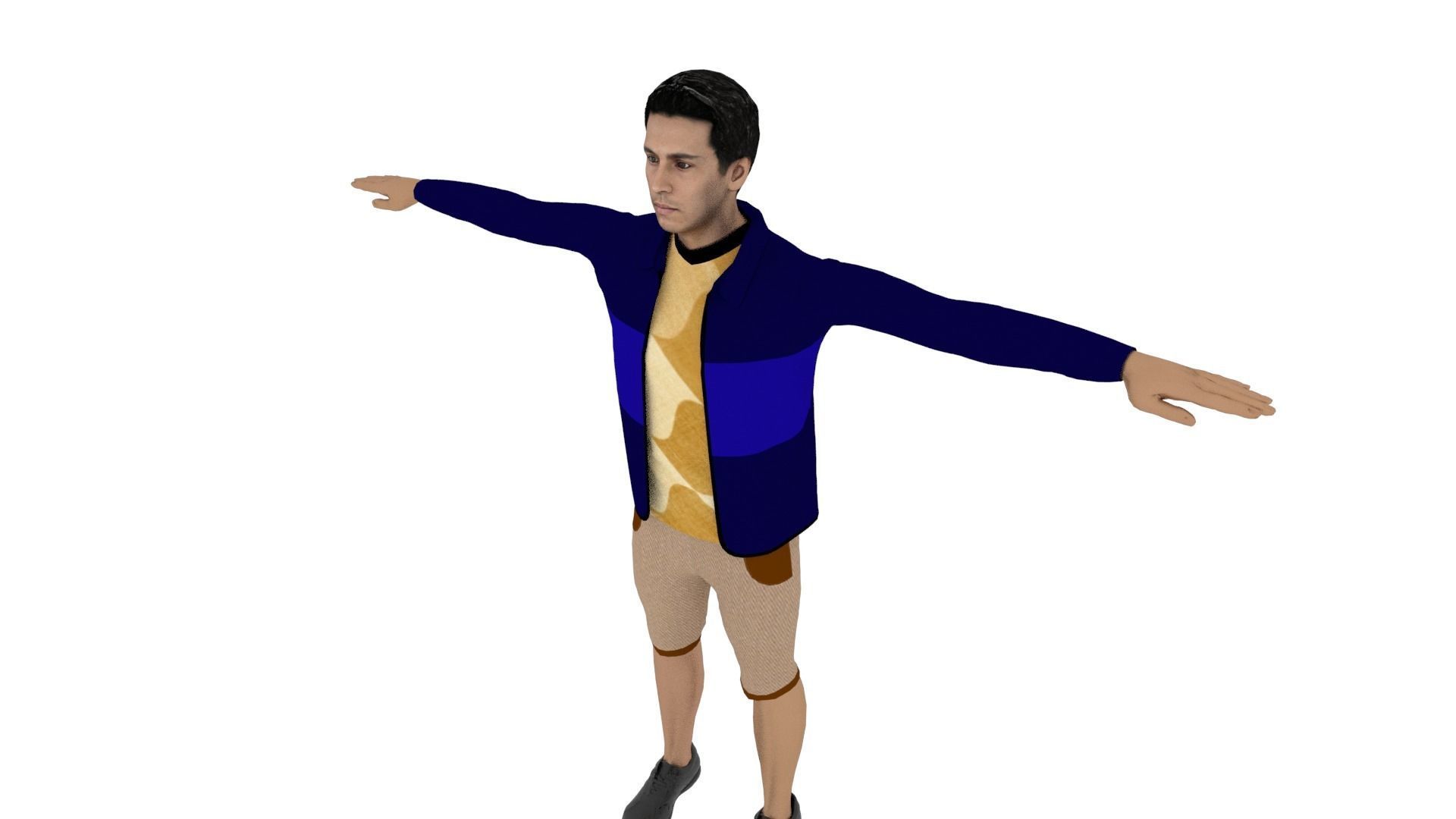 Realistic Character Low-poly 3D model_3